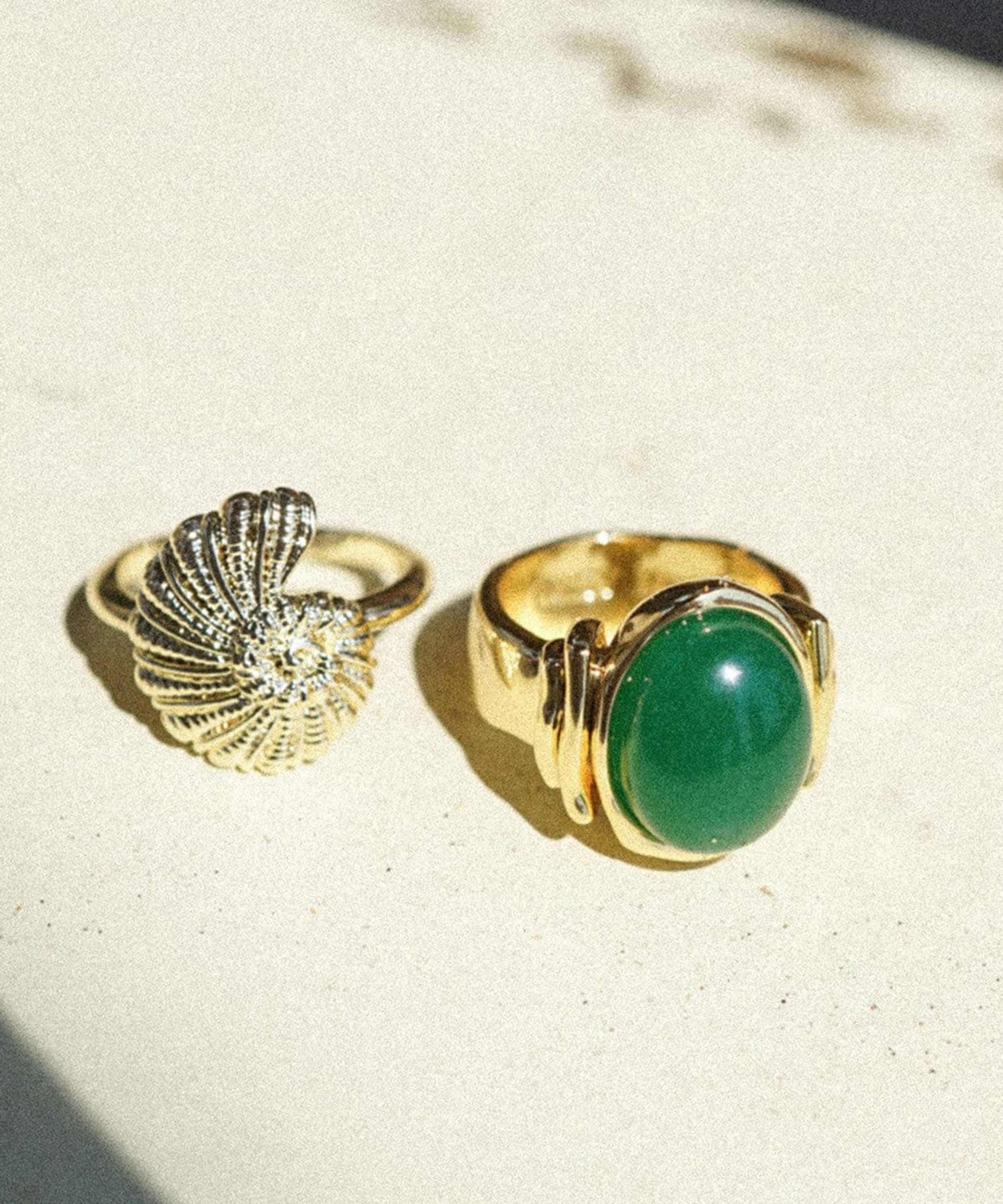 Daisy London - 18ct Gold-Plated Polly Chunky Gemstone Ring image number 3