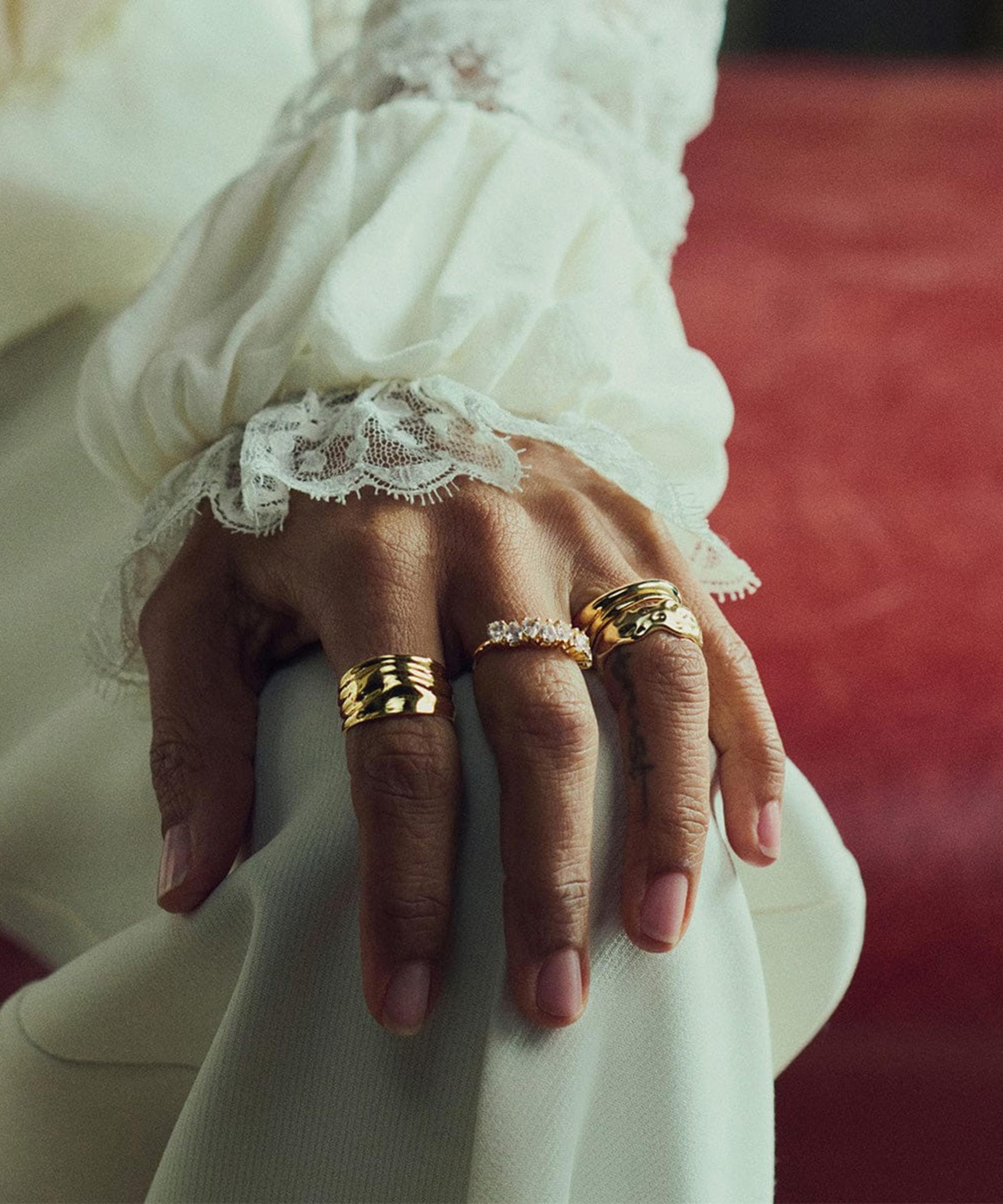Daisy London - 18ct Gold-Plated Organic Chunky Ring image number 1