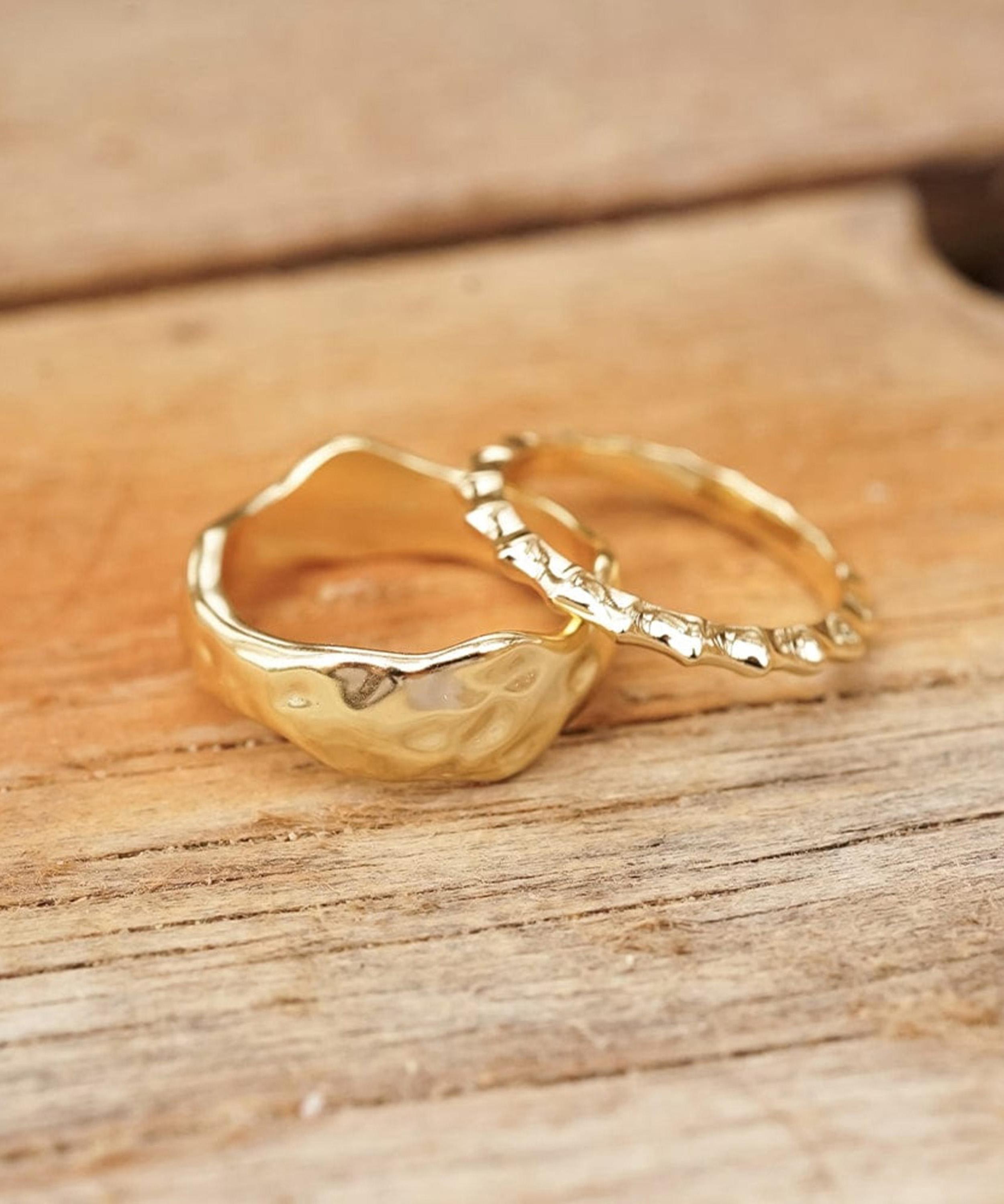 Daisy London - 18ct Gold-Plated Organic Chunky Ring image number 3
