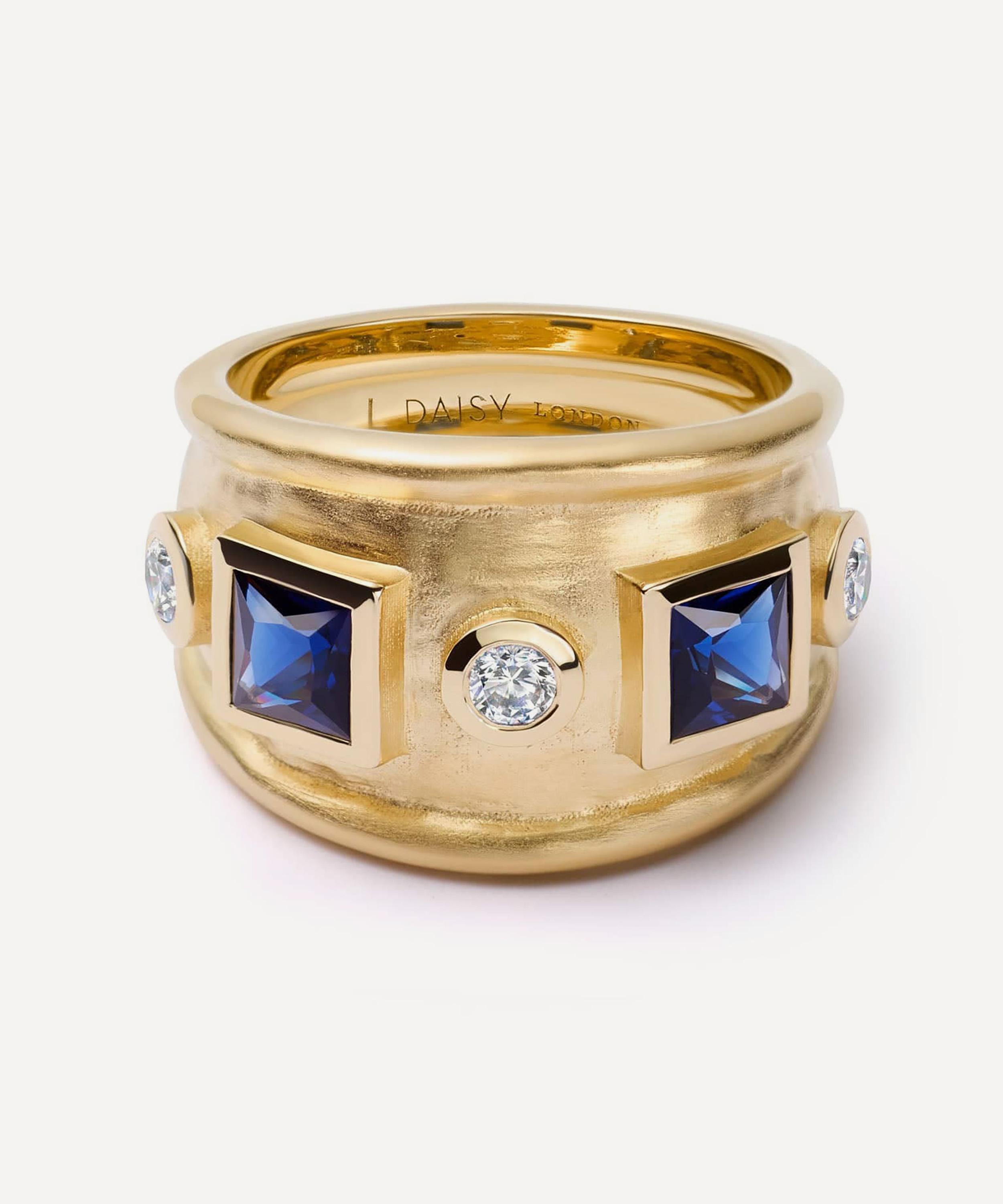 Daisy London - 18ct Gold-Plated Chunky Stone Textured Ring
