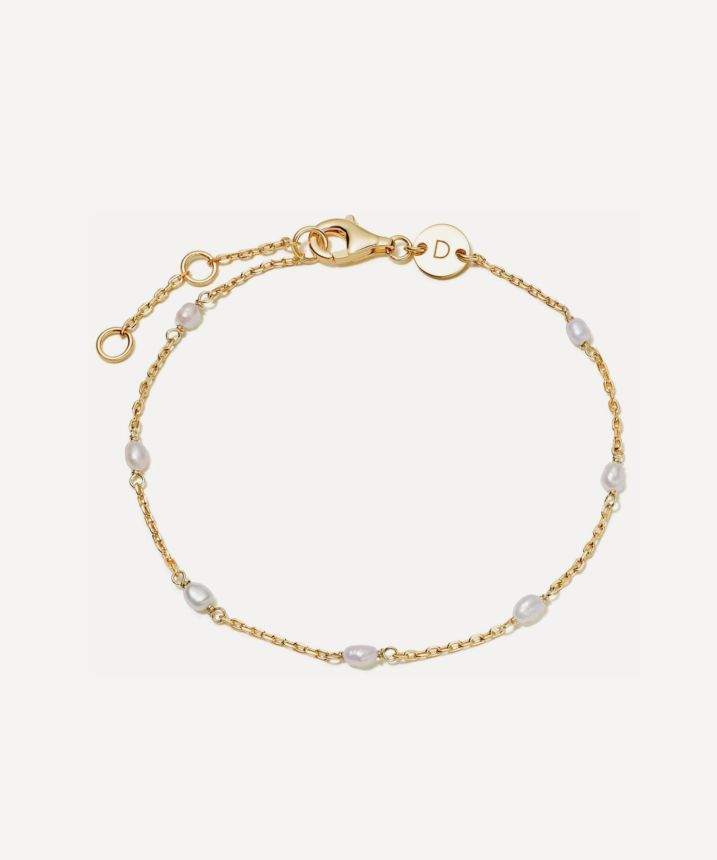 Daisy London - 18ct Gold-Plated Seed Pearl Chain Bracelet image number 0