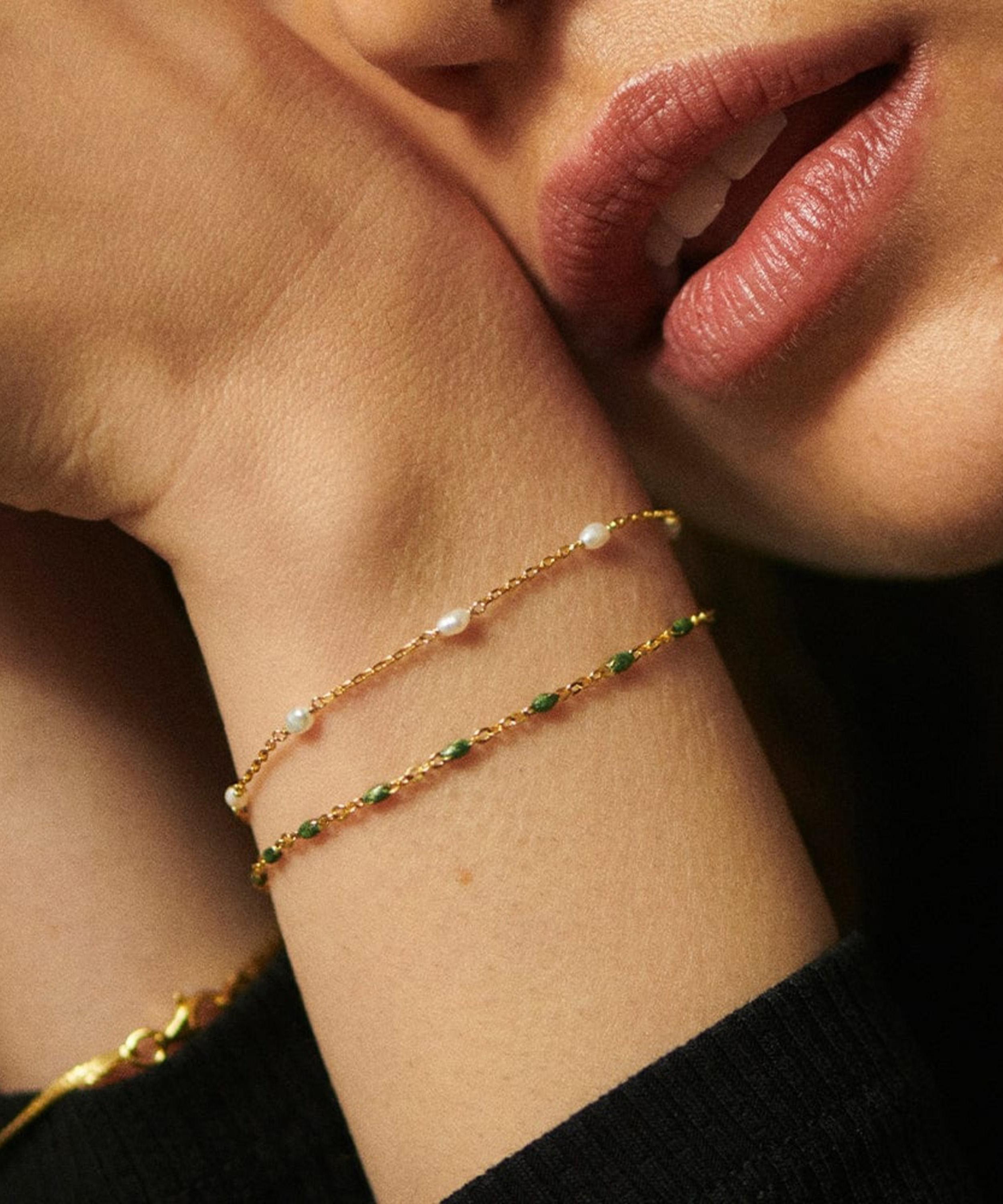 Daisy London - 18ct Gold-Plated Seed Pearl Chain Bracelet image number 1