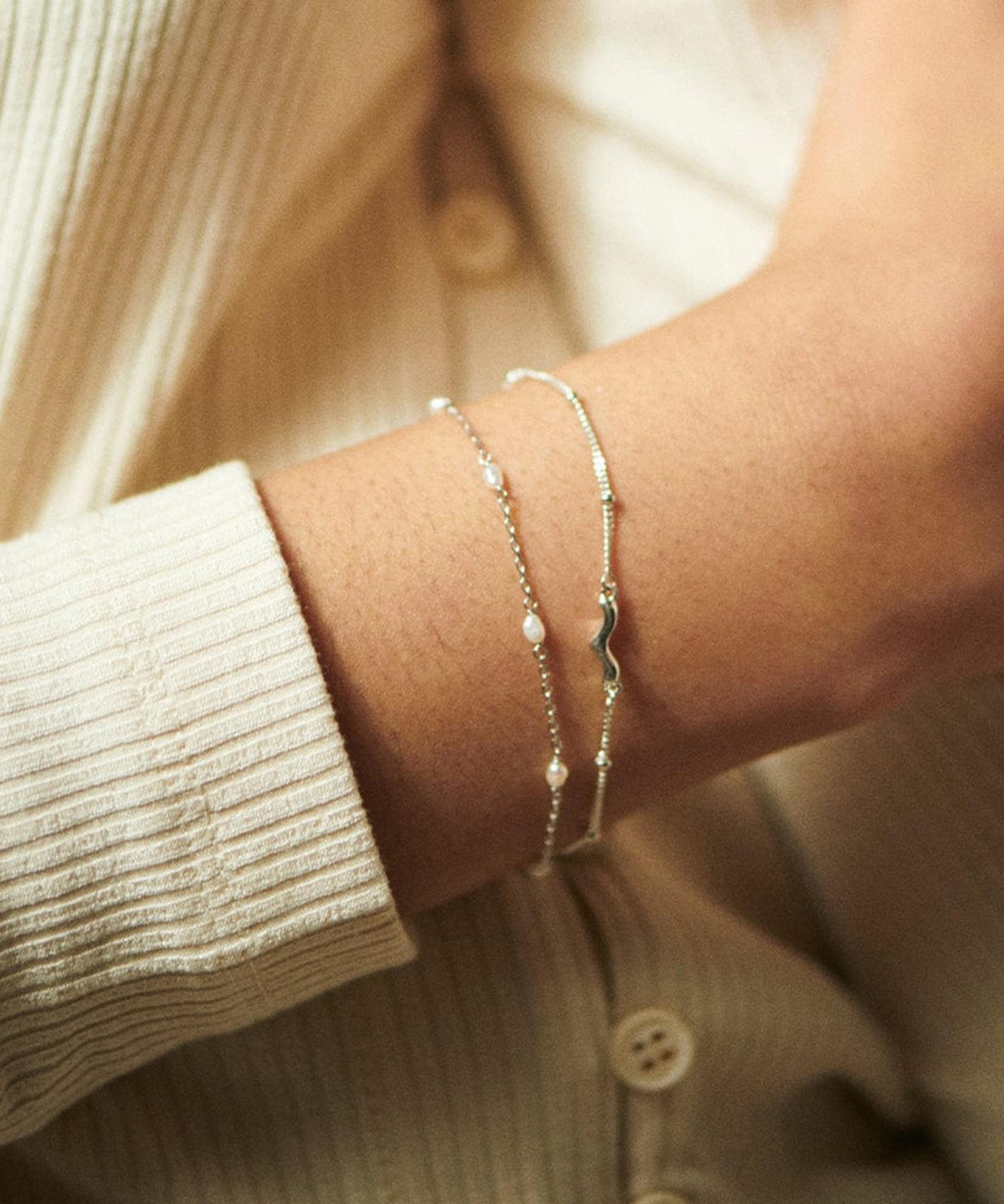 Daisy London - Sterling Silver Seed Pearl Chain Bracelet image number 2