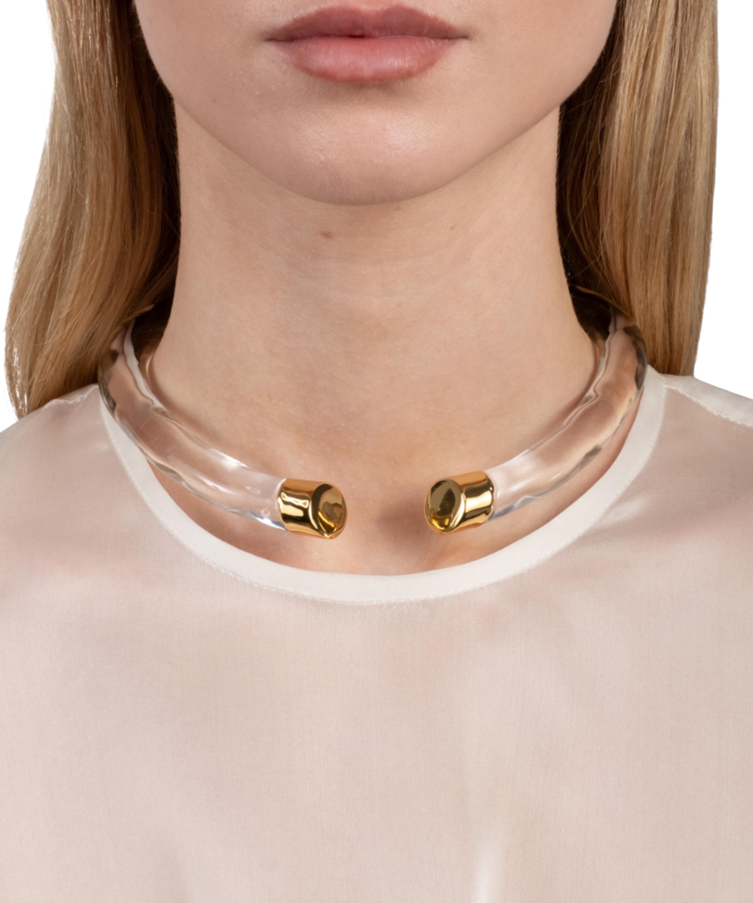 Alexis Bittar - 14ct Gold-Plated Liquid Lucite Capped Hinge Collar Necklace image number 3