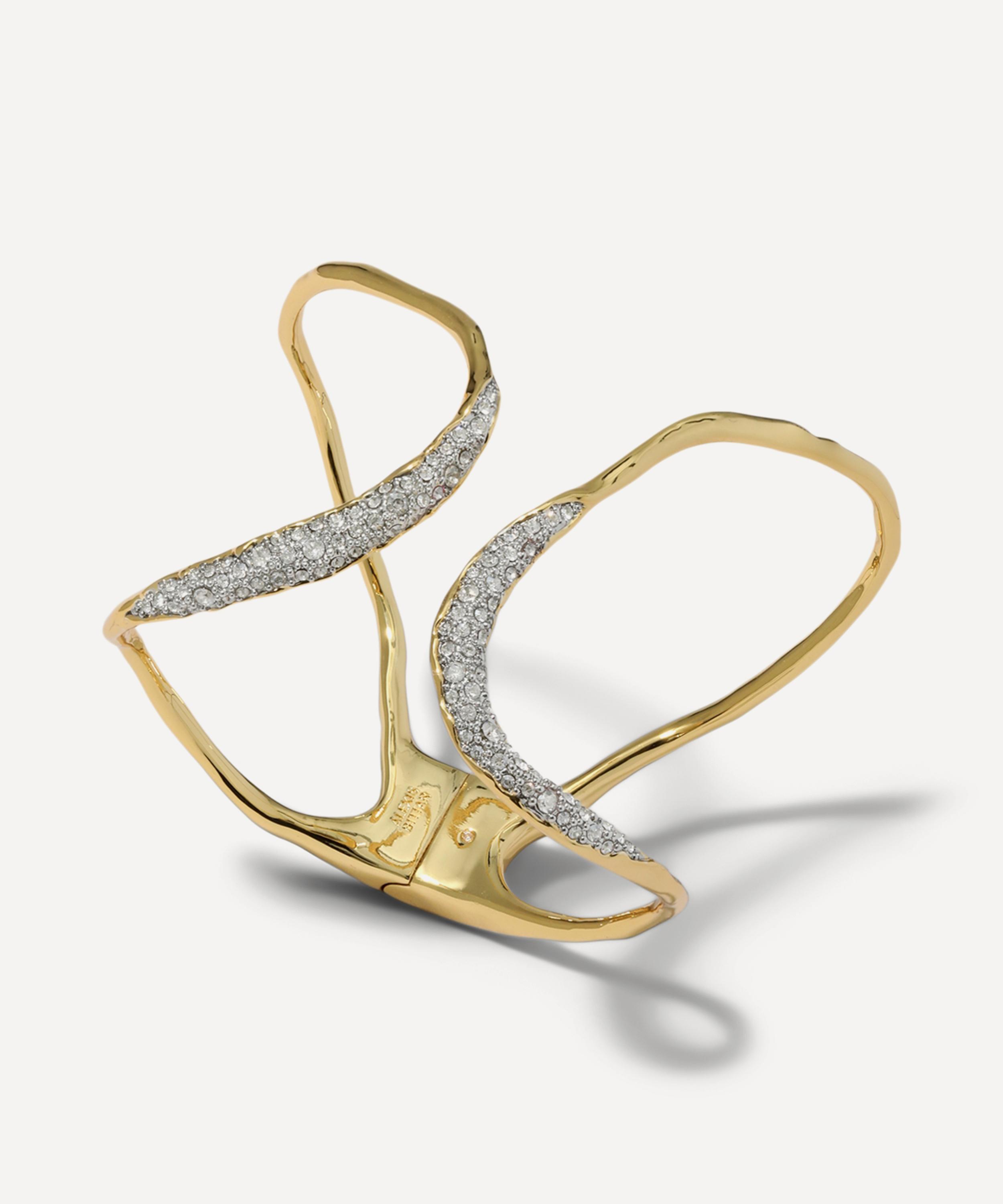 Alexis Bittar - 14ct Gold-Plated Solanales Crystal Freeform Hinge Cuff Bracelet image number 2