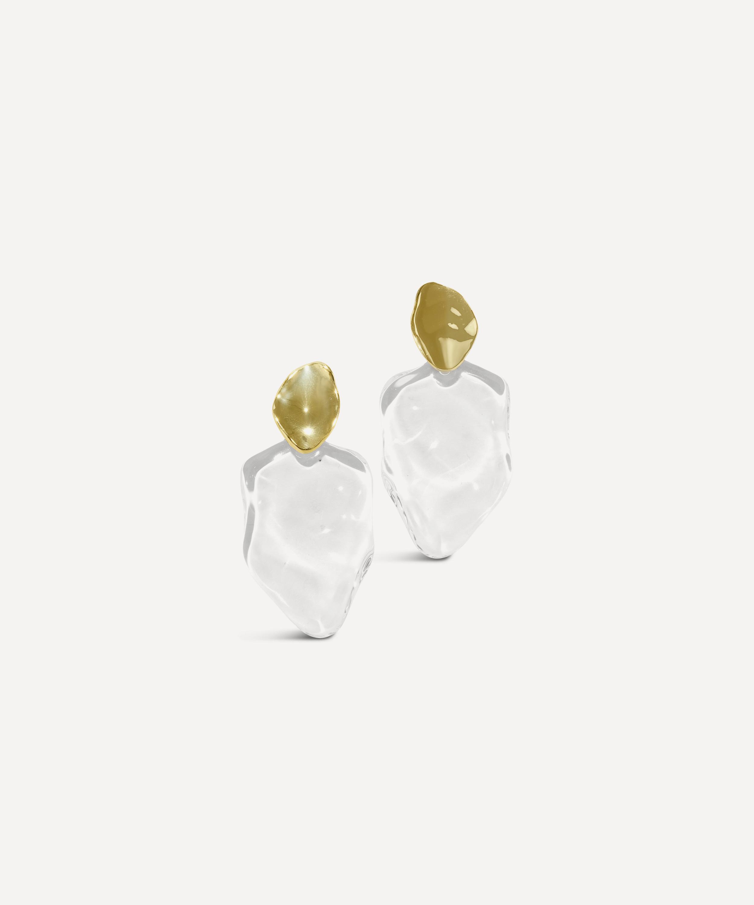 Alexis Bittar - 14ct Gold-Plated Liquid Lucite Petal Drop Earrings image number 0