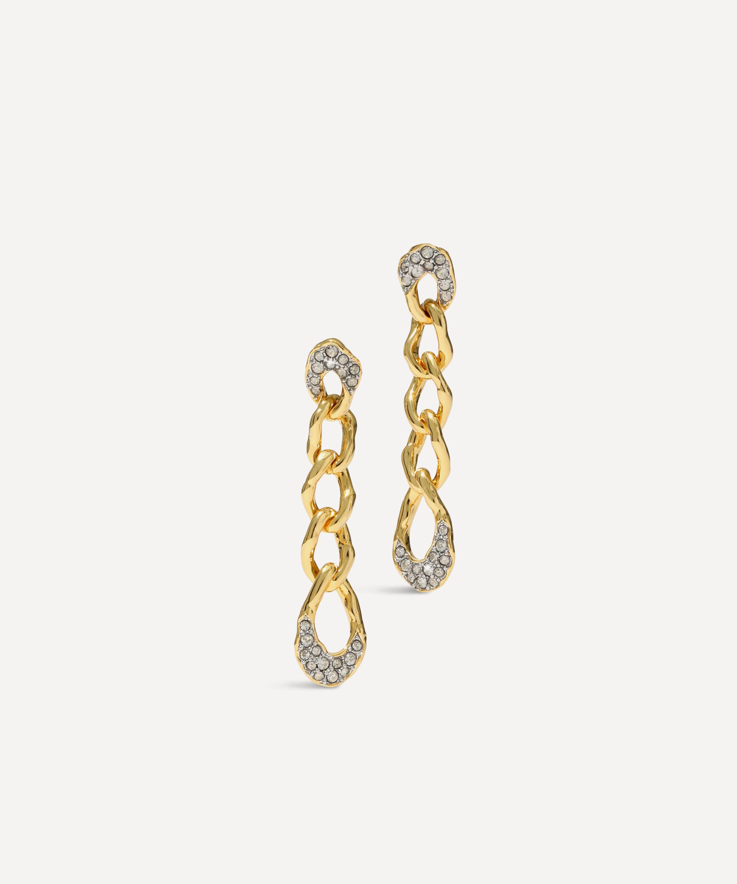 Alexis Bittar - 14ct Gold-Plated Solanales Crystal Chain Link Drop Earrings image number 0