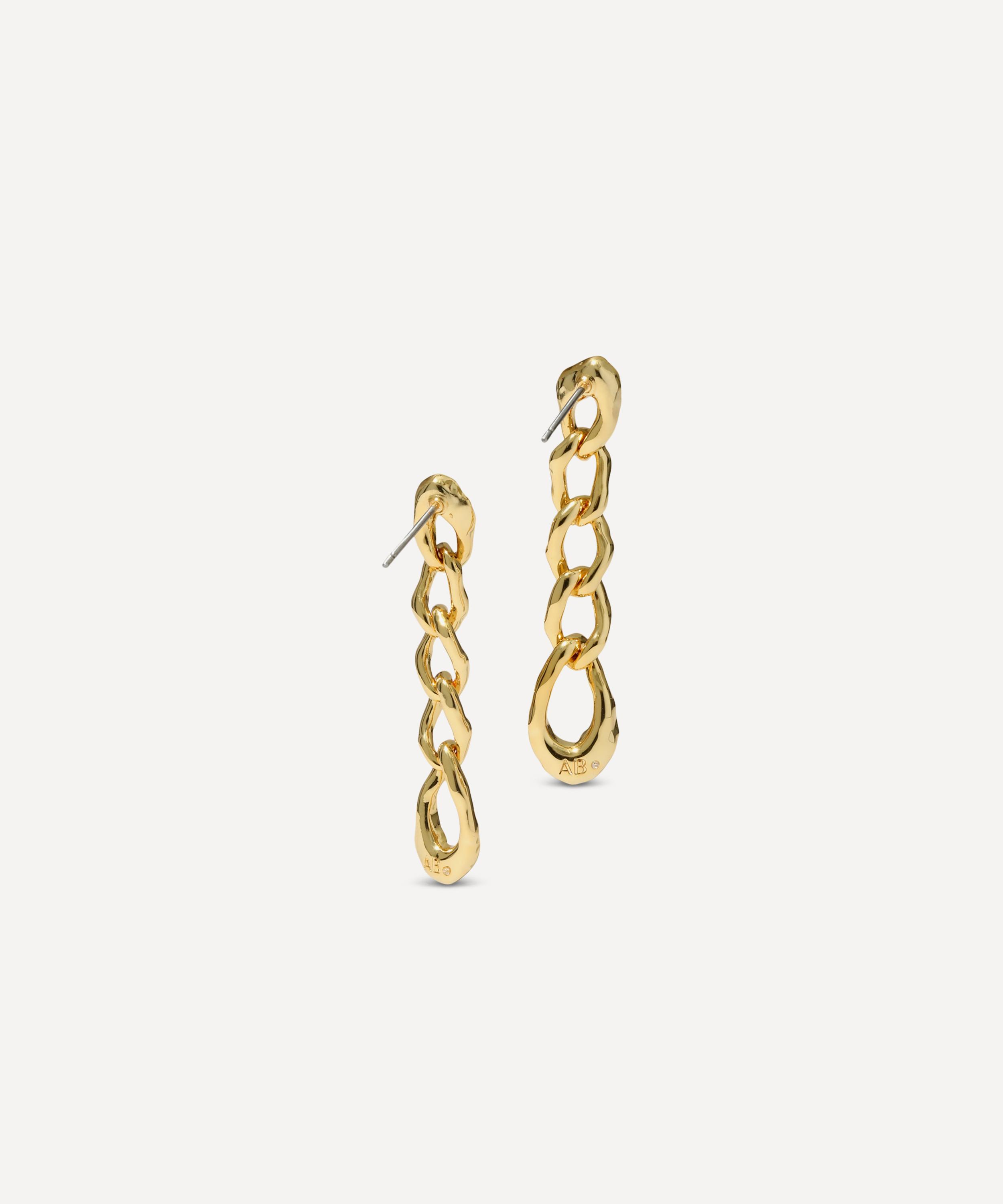 Alexis Bittar - 14ct Gold-Plated Solanales Crystal Chain Link Drop Earrings image number 2