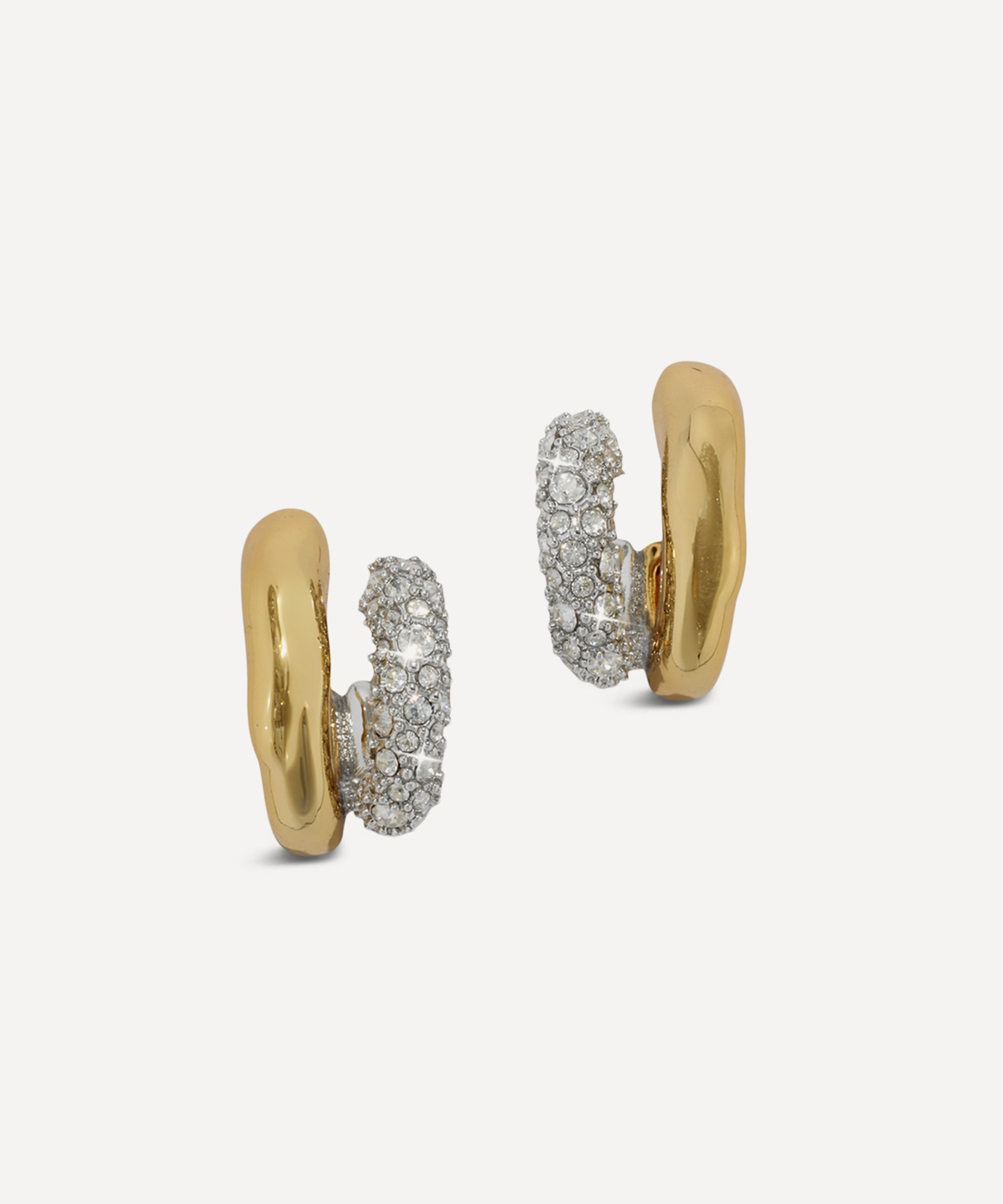 Alexis Bittar - 14ct Gold-Plated Solanales Crystal Double Hoop Earrings image number 0