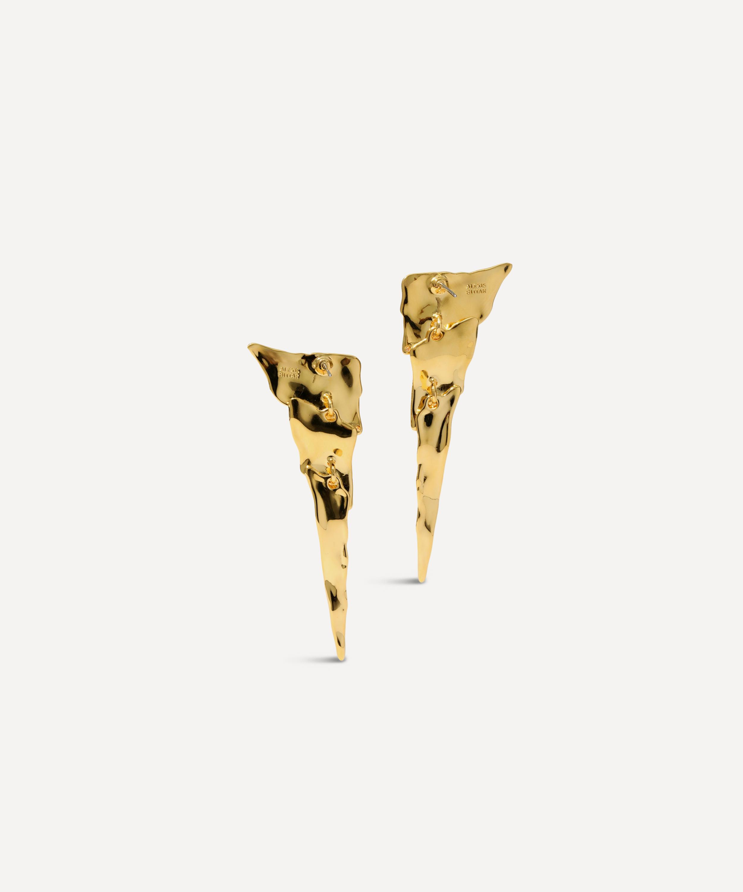 Alexis Bittar - 14ct Gold-Plated Molten Cascade Stud Earrings image number 2