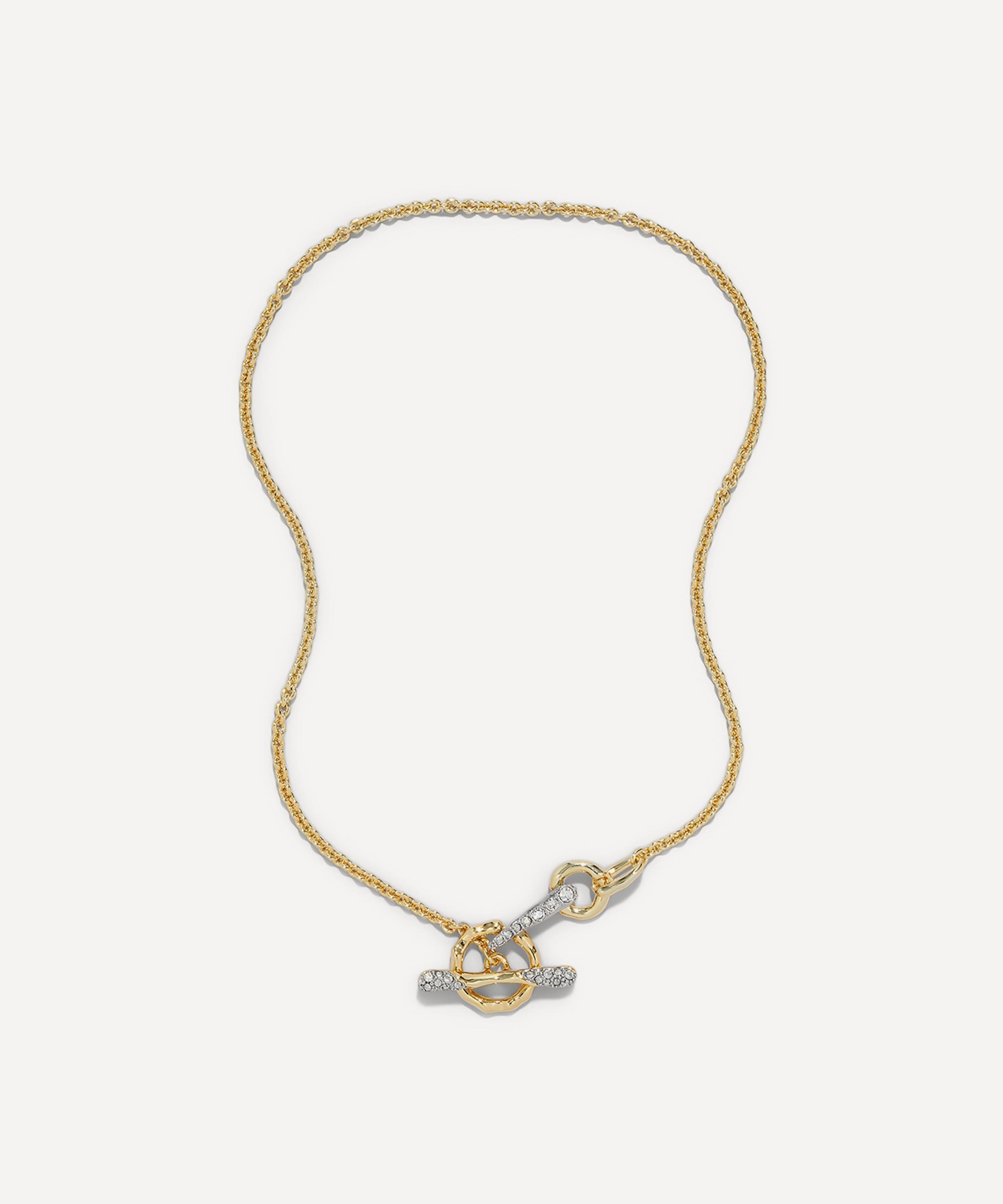 Alexis Bittar - 14ct Gold-Plated Solanales Crystal Pav&eacute; Toggle Bar Necklace image number 0