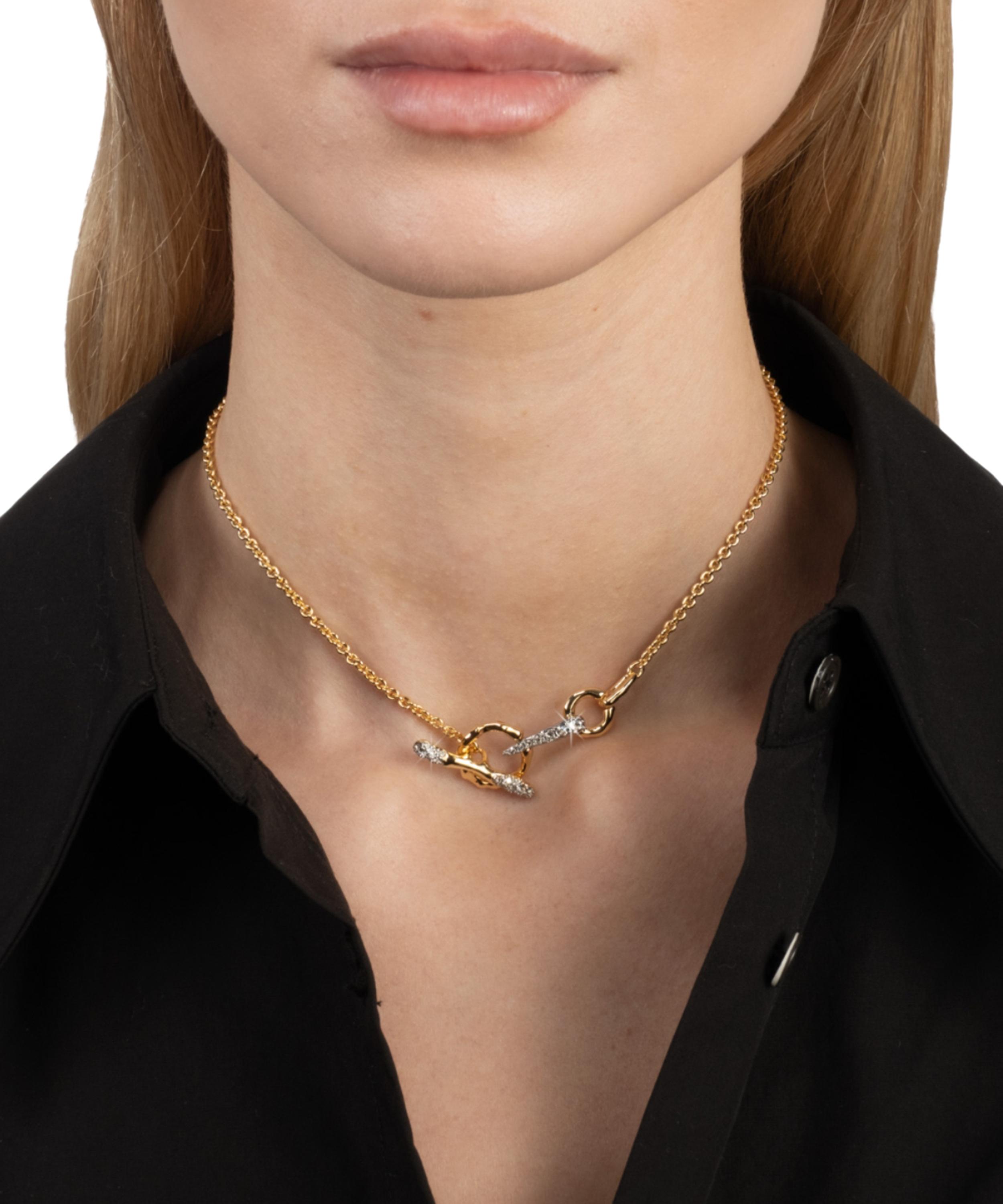 Alexis Bittar - 14ct Gold-Plated Solanales Crystal Pav&eacute; Toggle Bar Necklace image number 1