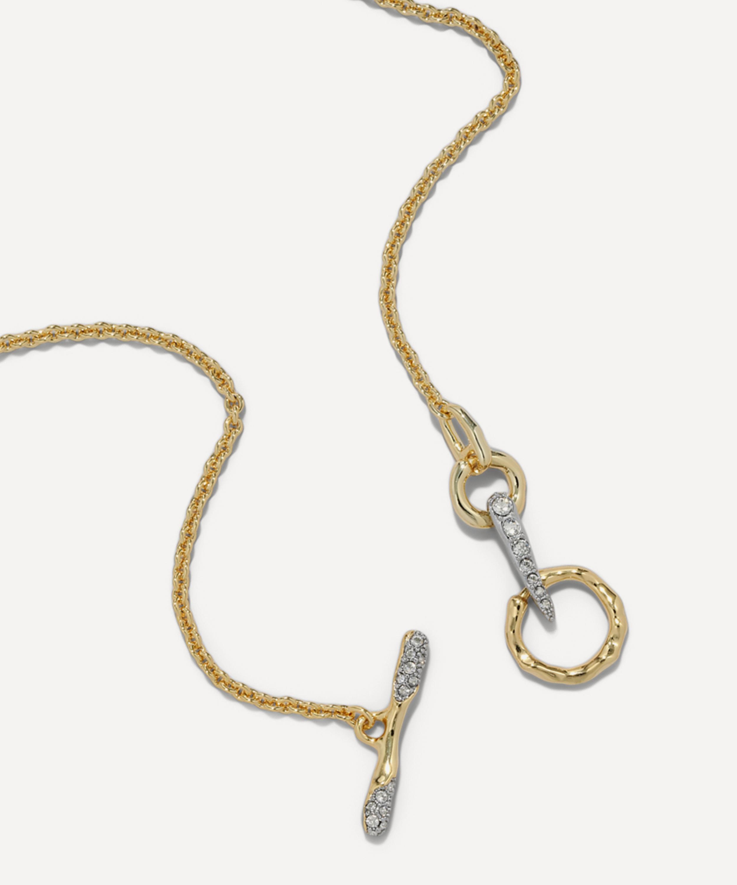 Alexis Bittar - 14ct Gold-Plated Solanales Crystal Pav&eacute; Toggle Bar Necklace image number 4