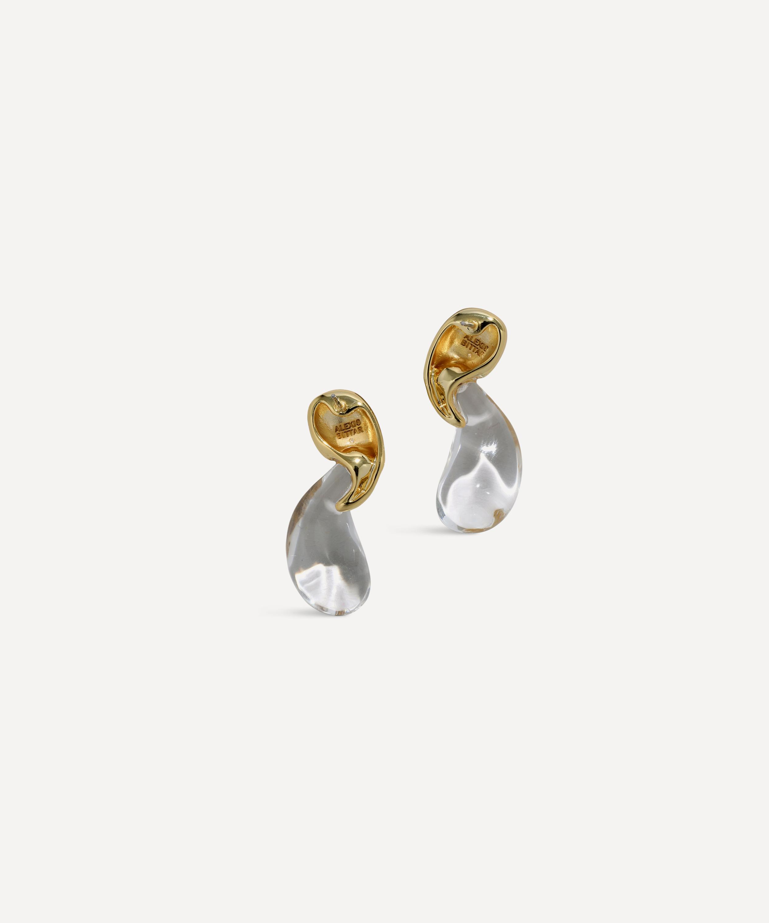 Alexis Bittar - 14ct Gold-Plated Liquid Lucite Modernist Small Stud Earrings image number 0