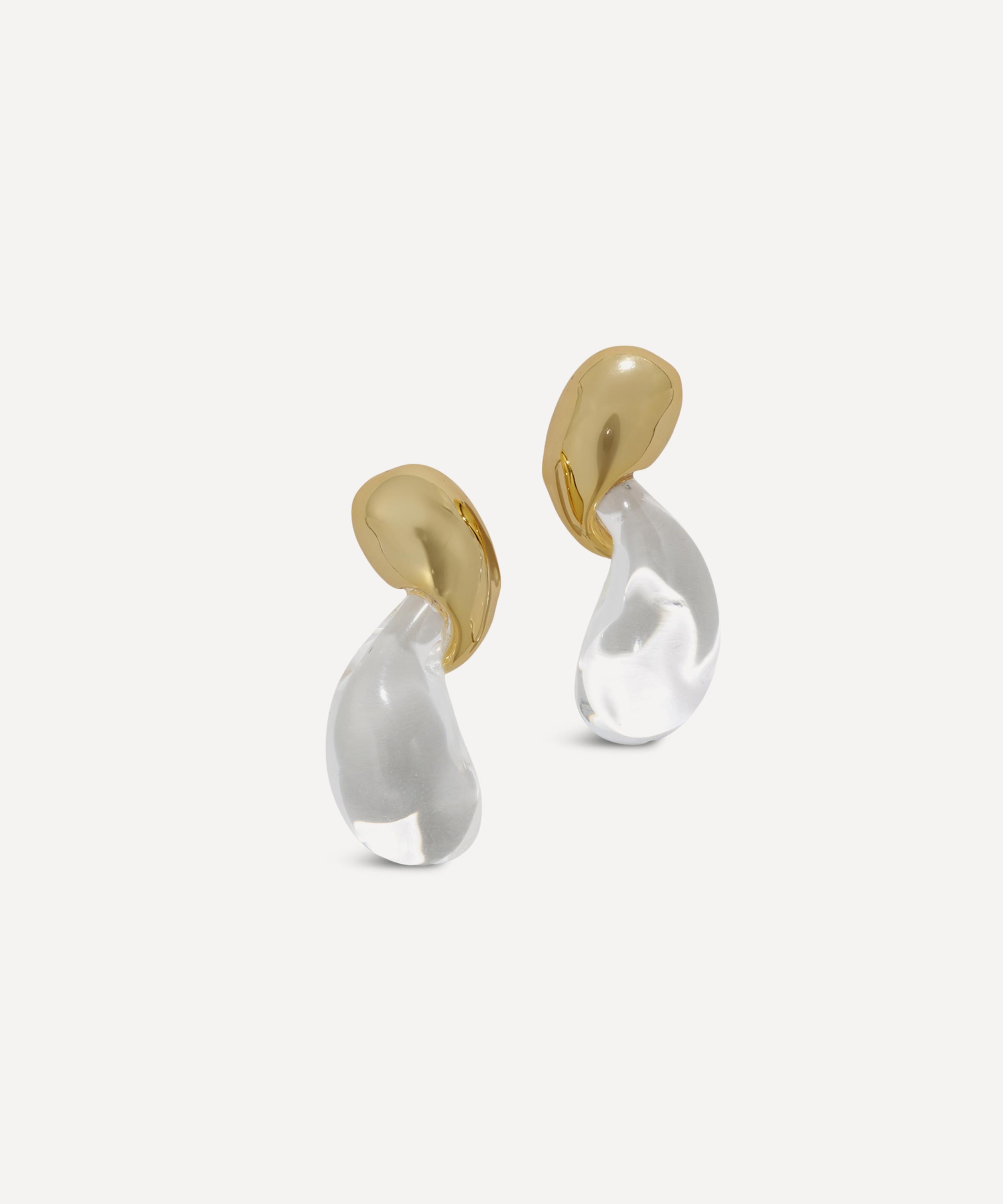 Alexis Bittar - 14ct Gold-Plated Liquid Lucite Modernist Small Stud Earrings image number 3