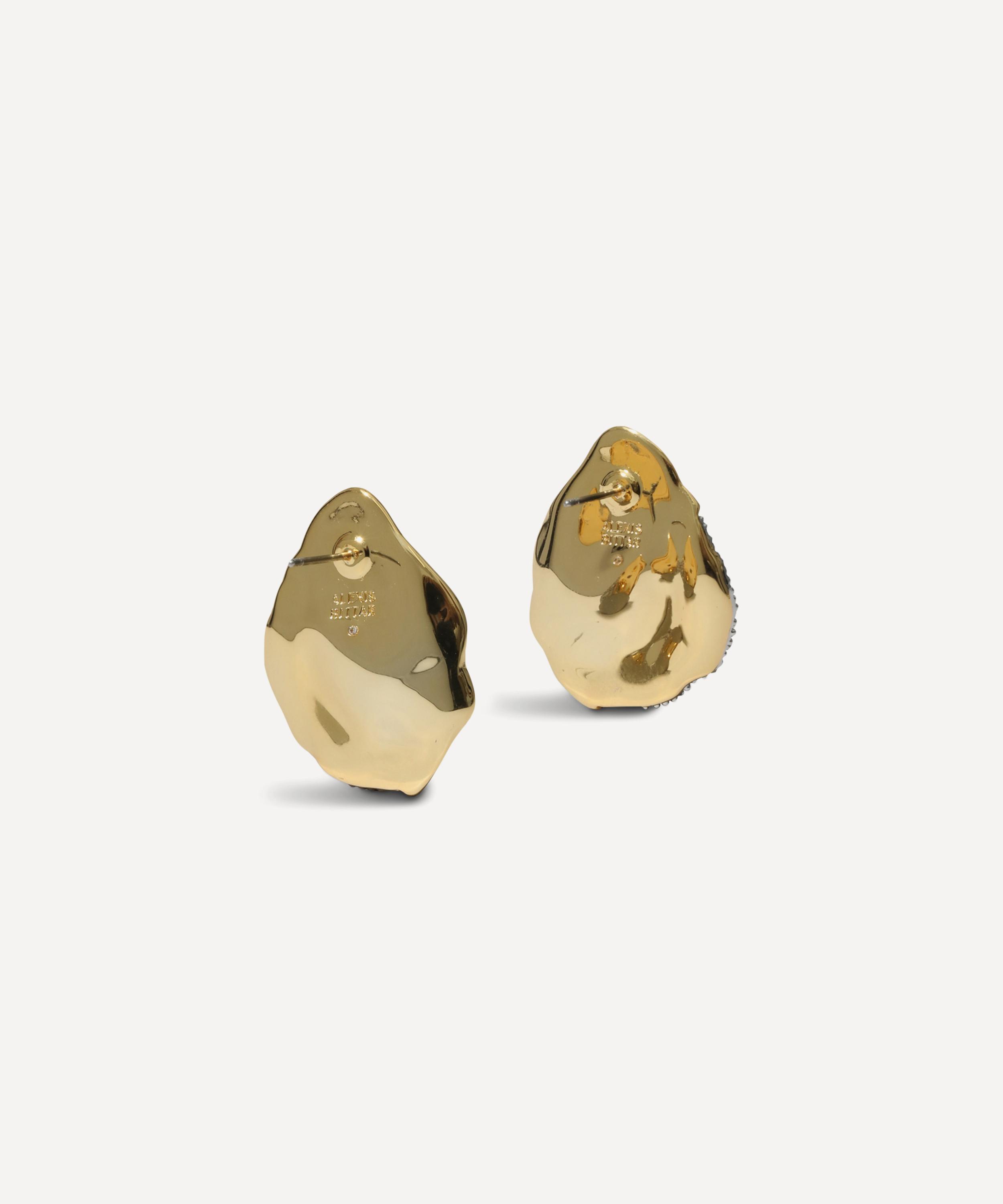 Alexis Bittar - 14ct Gold-Plated Solanales Crystal Petal Stud Earrings image number 3