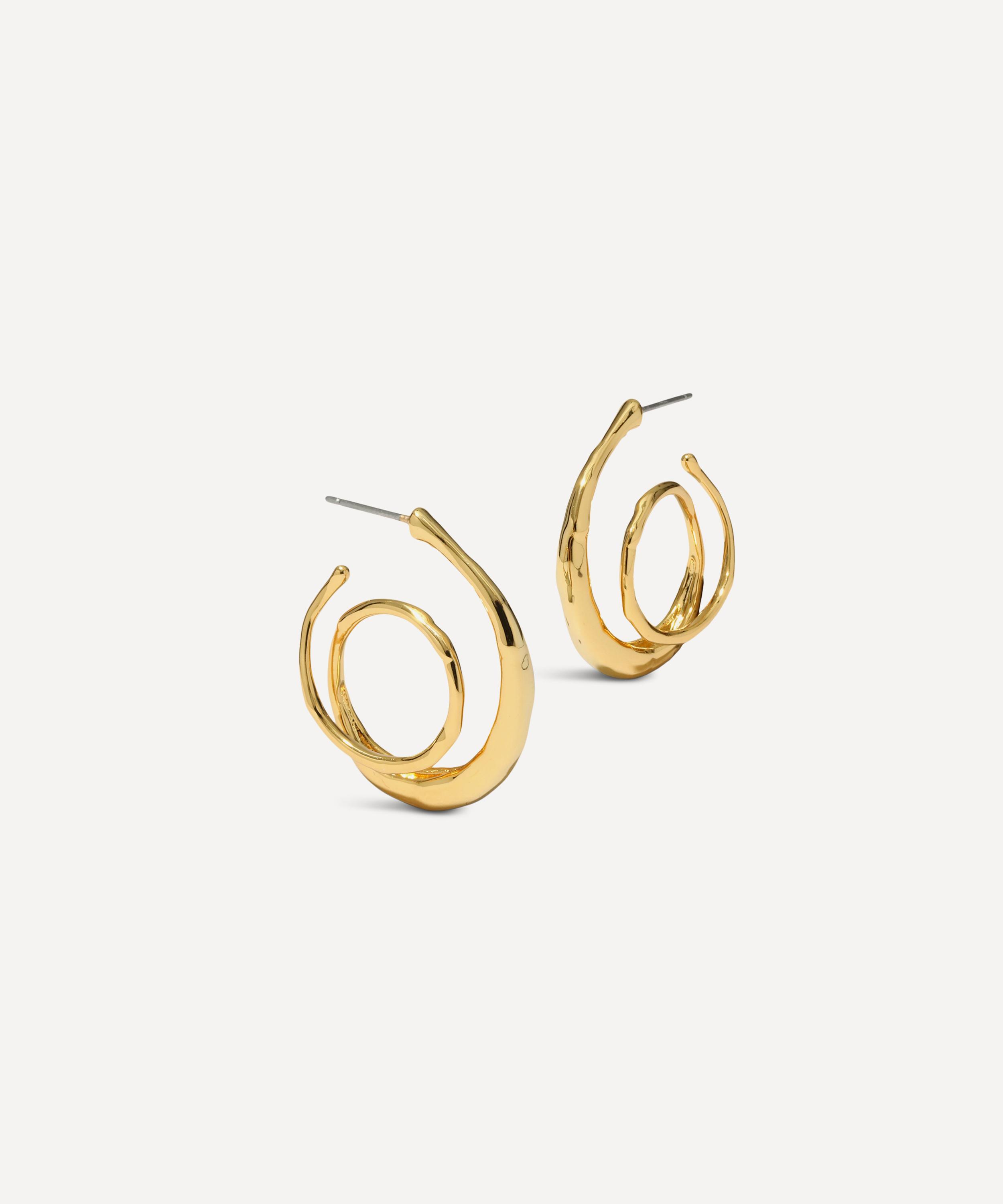 Alexis Bittar - 14ct Gold-Plated Molten Spiral Hoop Earrings image number 0