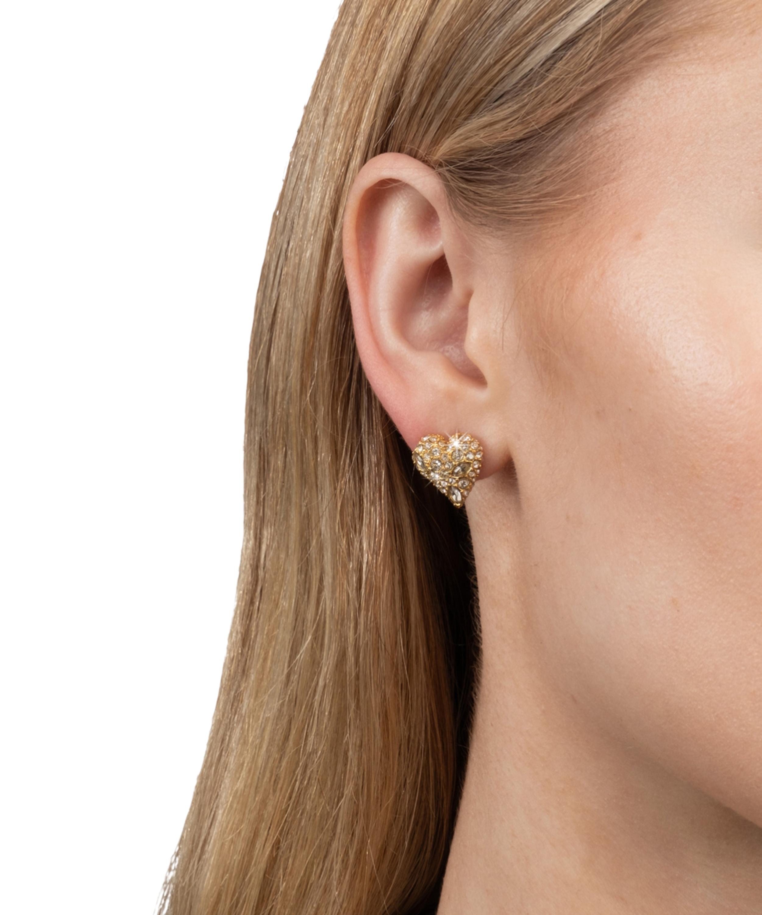 Alexis Bittar - 14ct Gold-Plated Solanales Crystal Pav&eacute; Heart Stud Earrings image number 1