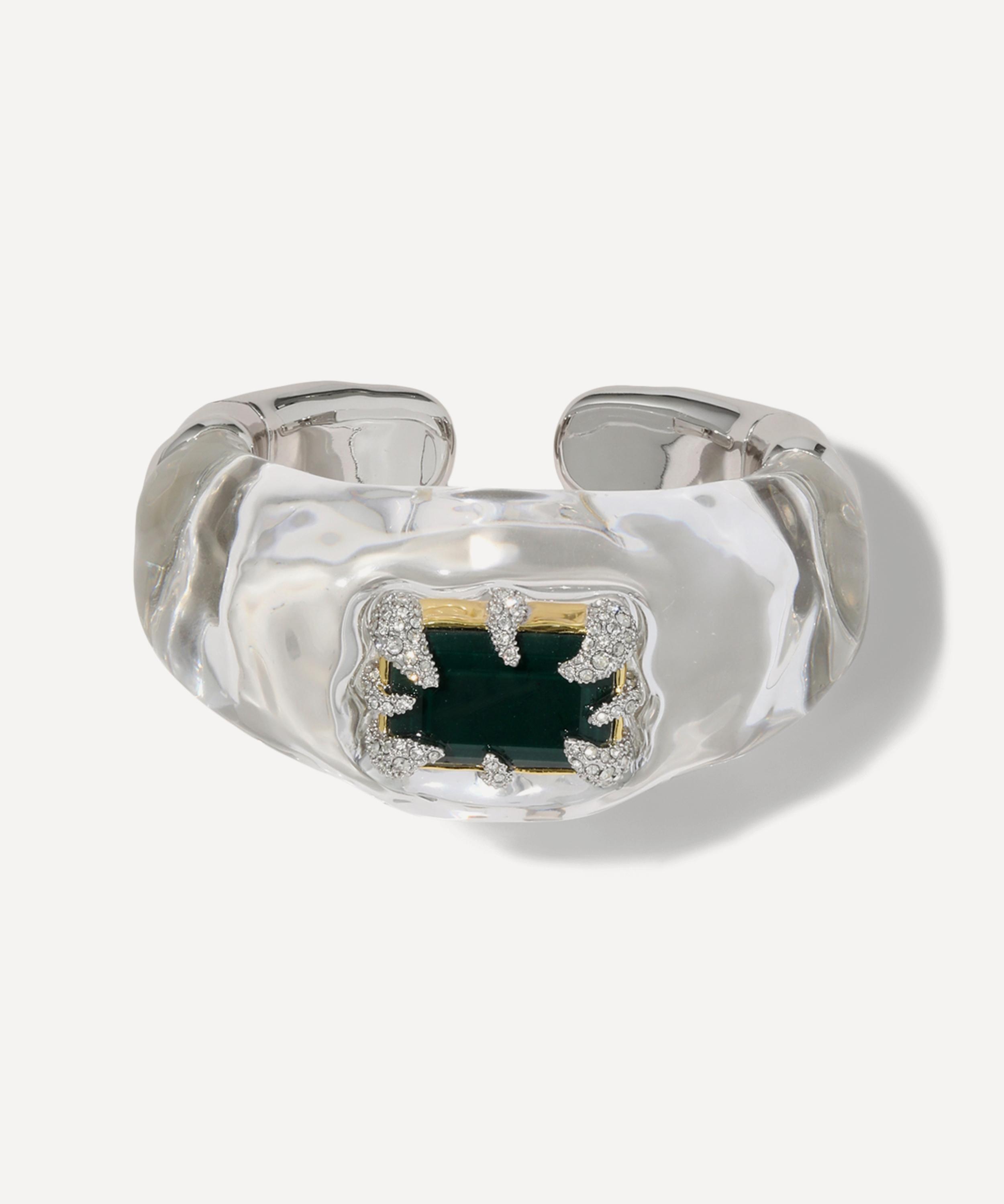 Alexis Bittar - 14ct Gold-Plated Silverlake Lucite Baguette Hinge Cuff Bracelet image number 2