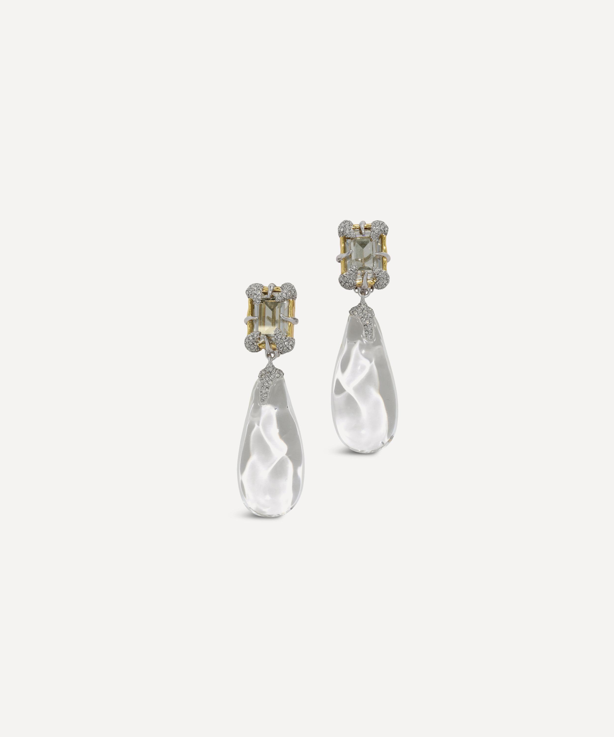 Alexis Bittar - 14ct Gold-Plated Silverlake Lucite Baguette Teardrop Clip-On Earrings image number 0