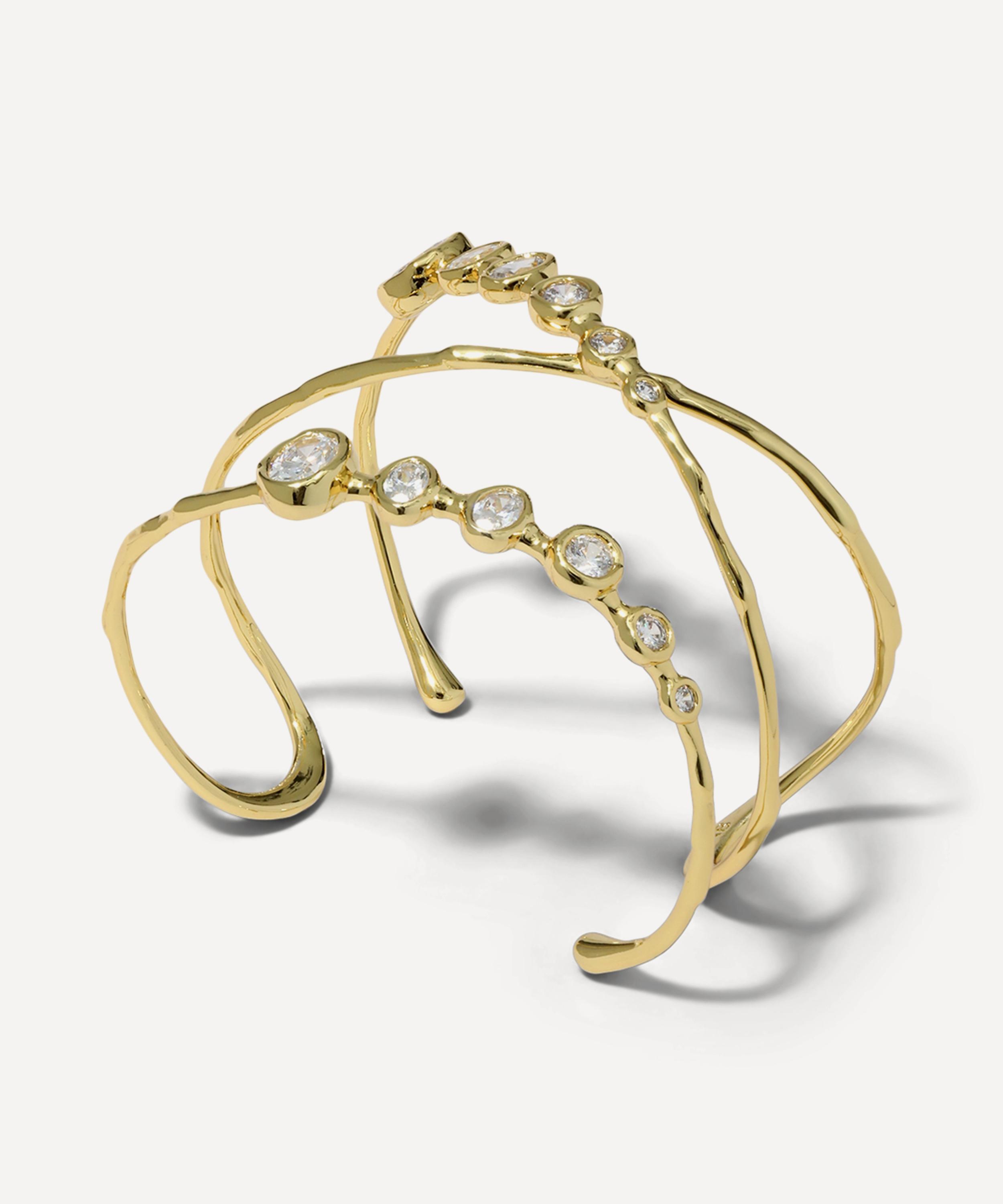 Alexis Bittar - 14ct Gold-Plated Asterales Mixed Cubic Zirconia Orbiting Cuff Bracelet image number 0