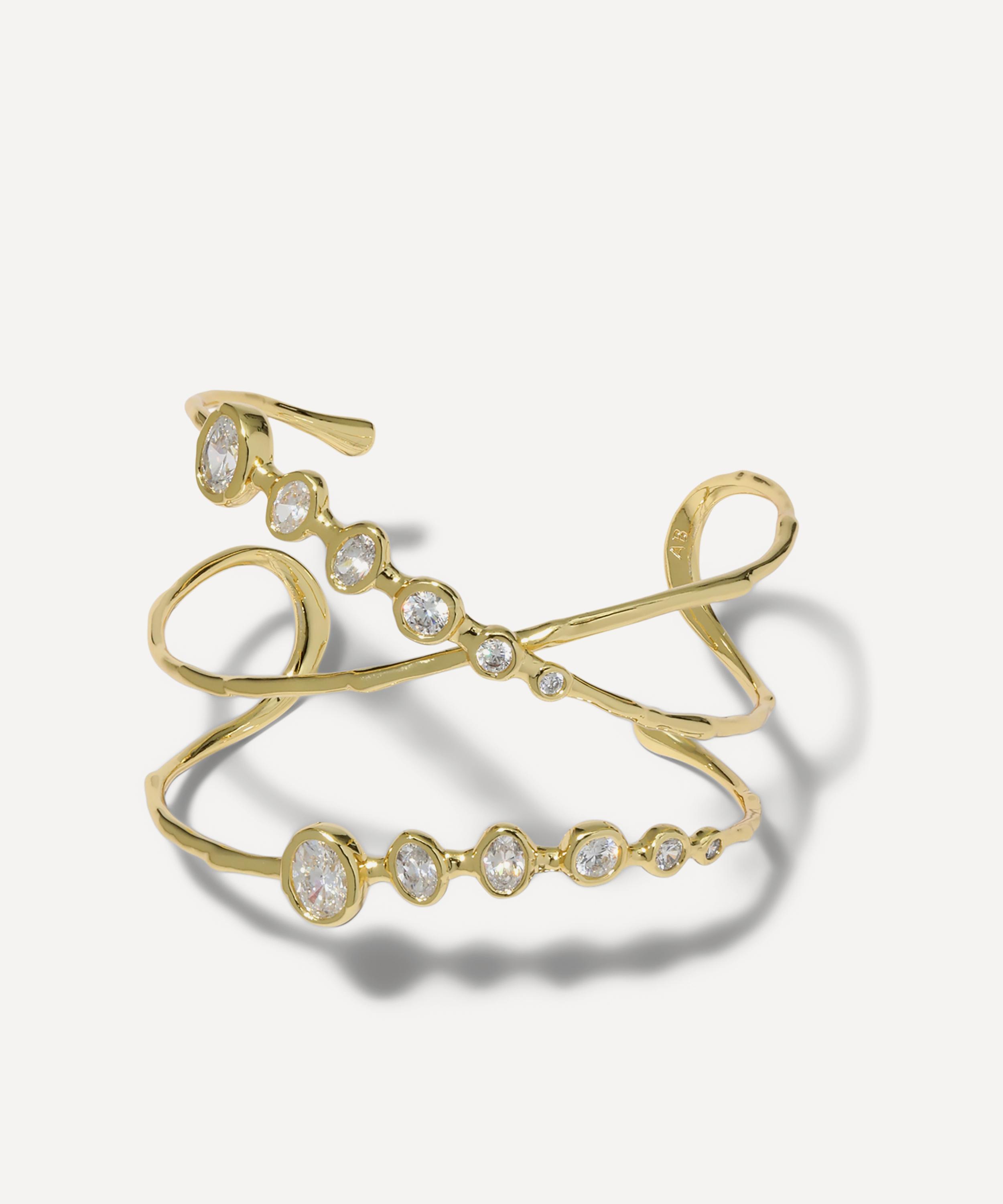 Alexis Bittar - 14ct Gold-Plated Asterales Mixed Cubic Zirconia Orbiting Cuff Bracelet image number 2
