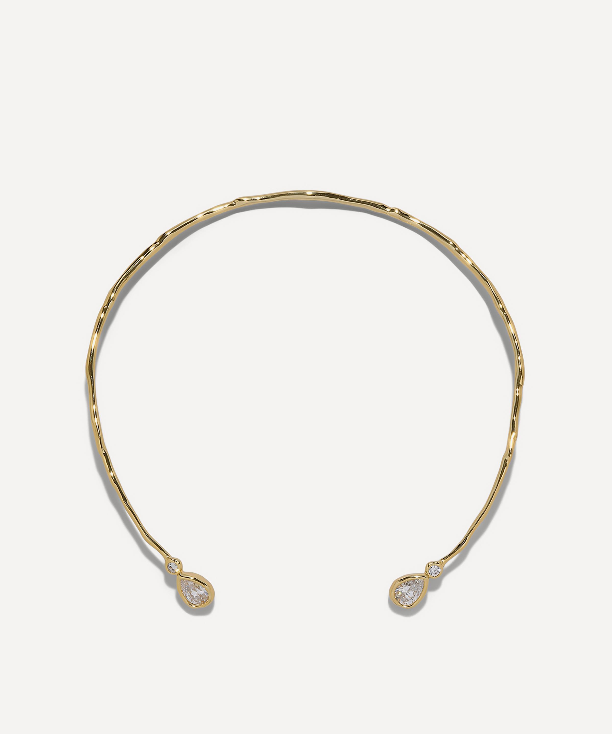 Alexis Bittar - 14ct Gold-Plated Asterales Cubic Zirconia Capped Skinny Collar Necklace image number 0