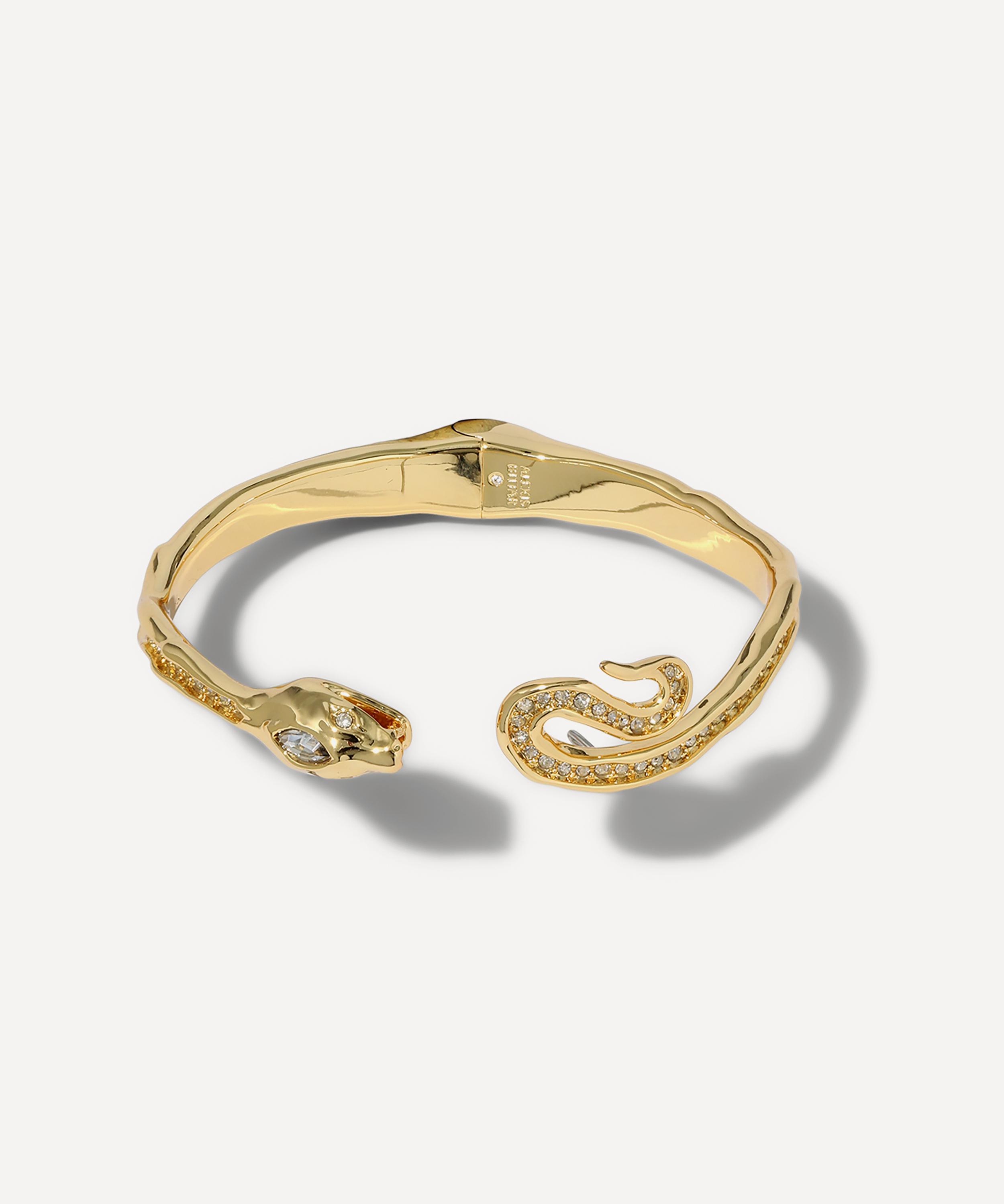 Alexis Bittar - 14ct Gold-Plated Serpent Crystal Bypass Hinge Bracelet image number 0