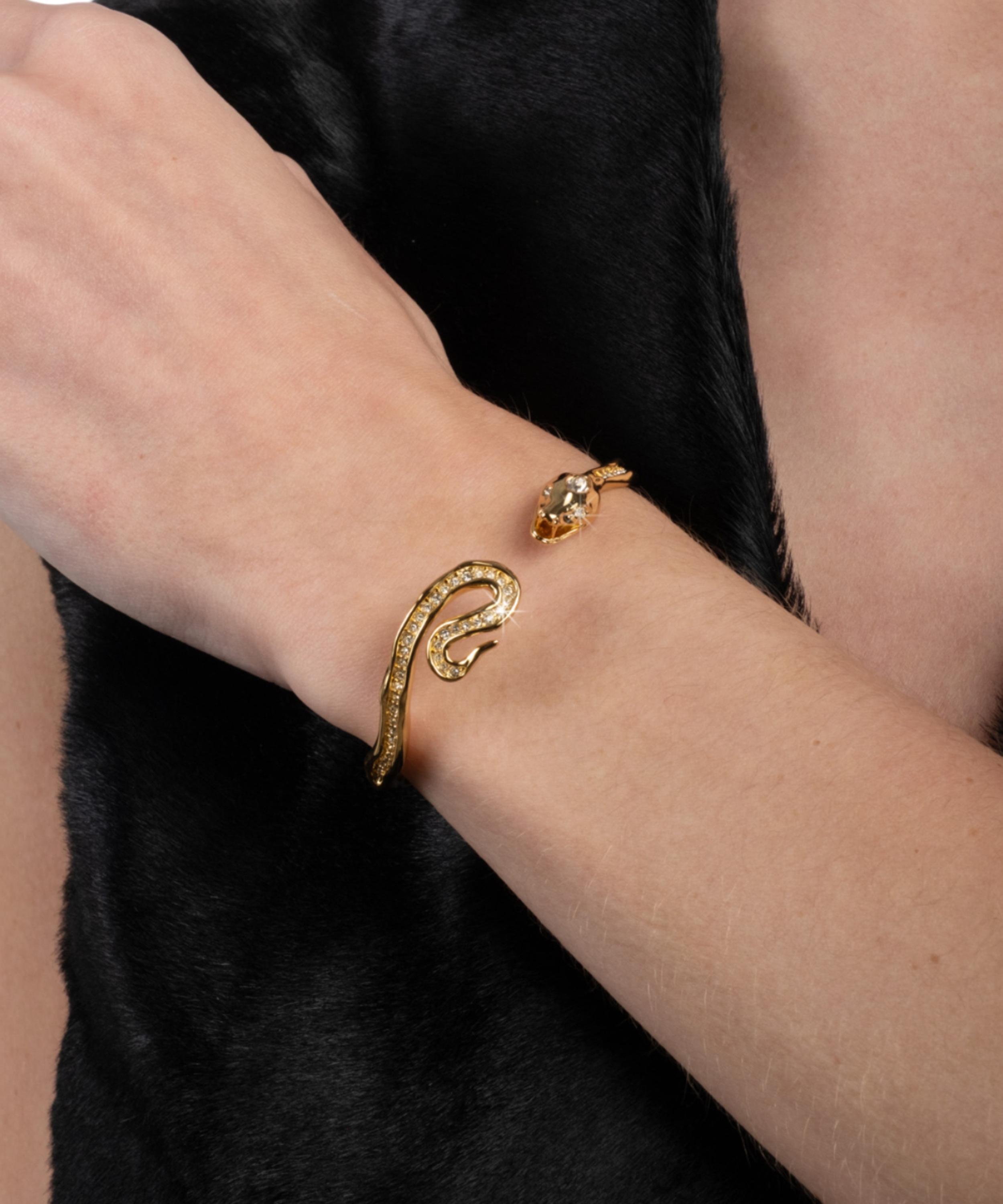 Alexis Bittar - 14ct Gold-Plated Serpent Crystal Bypass Hinge Bracelet image number 1