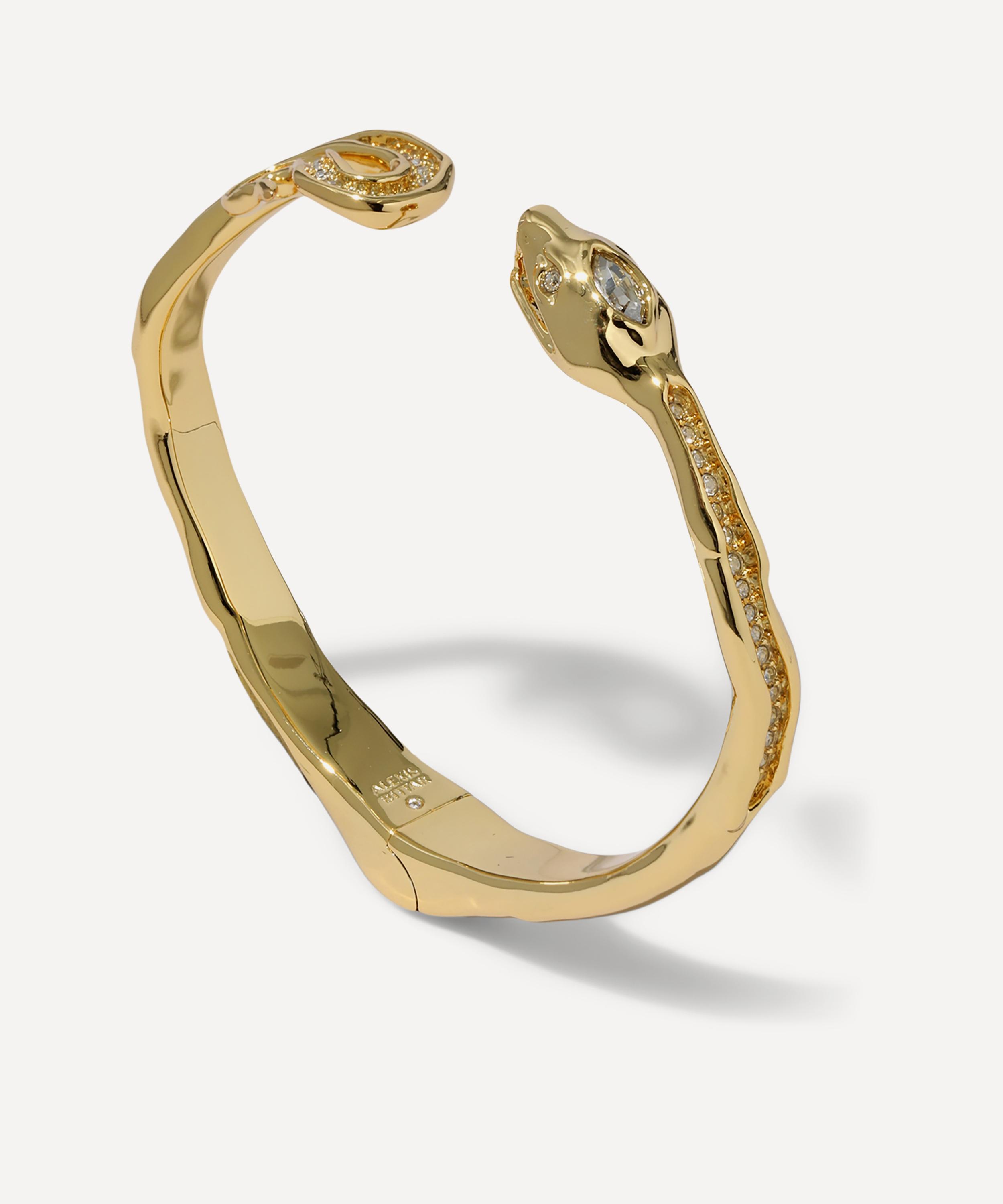 Alexis Bittar - 14ct Gold-Plated Serpent Crystal Bypass Hinge Bracelet image number 2