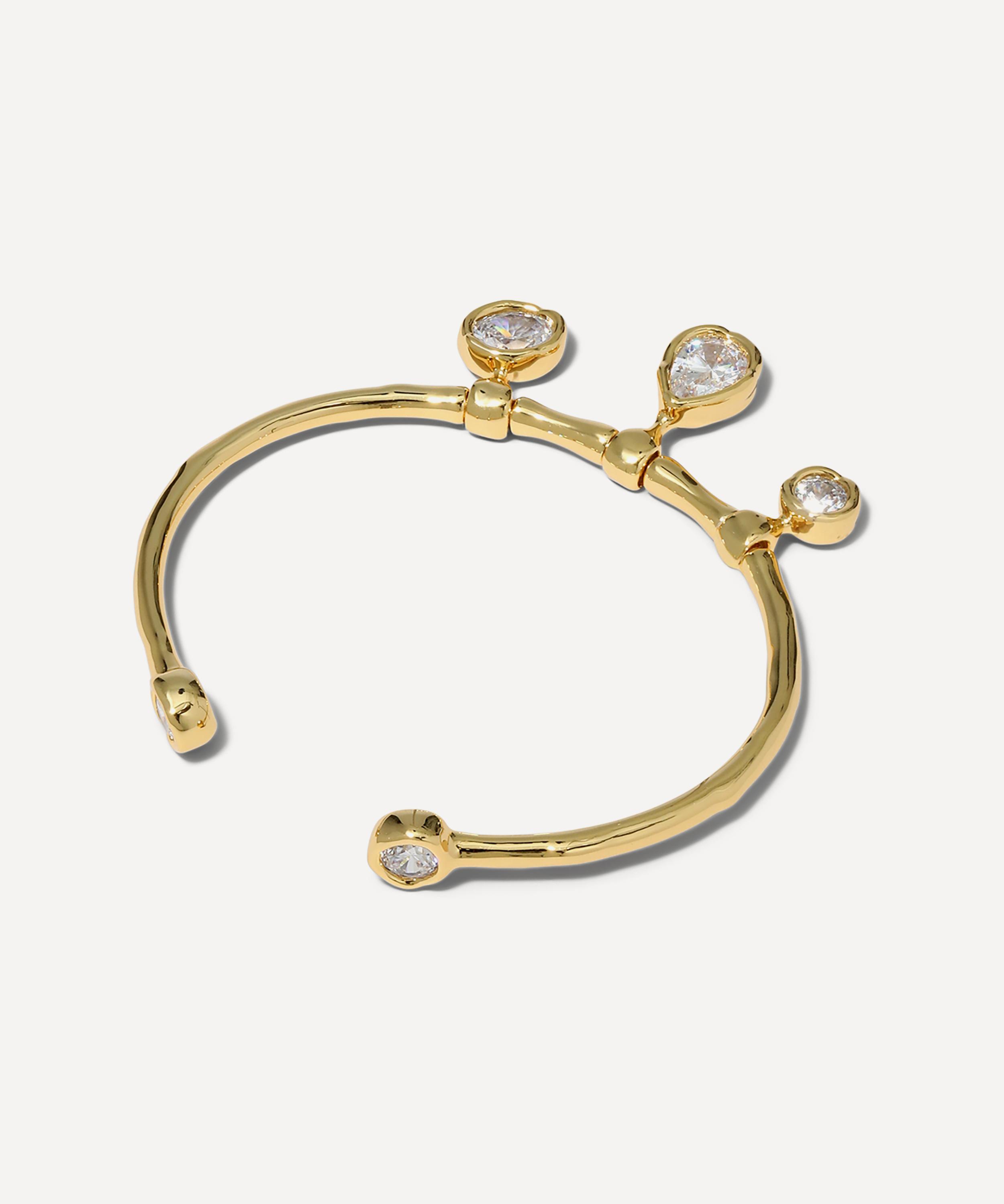 Alexis Bittar - 14ct Gold-Plated Asterales Cubic Zirconia Charm Cuff Bracelet image number 2