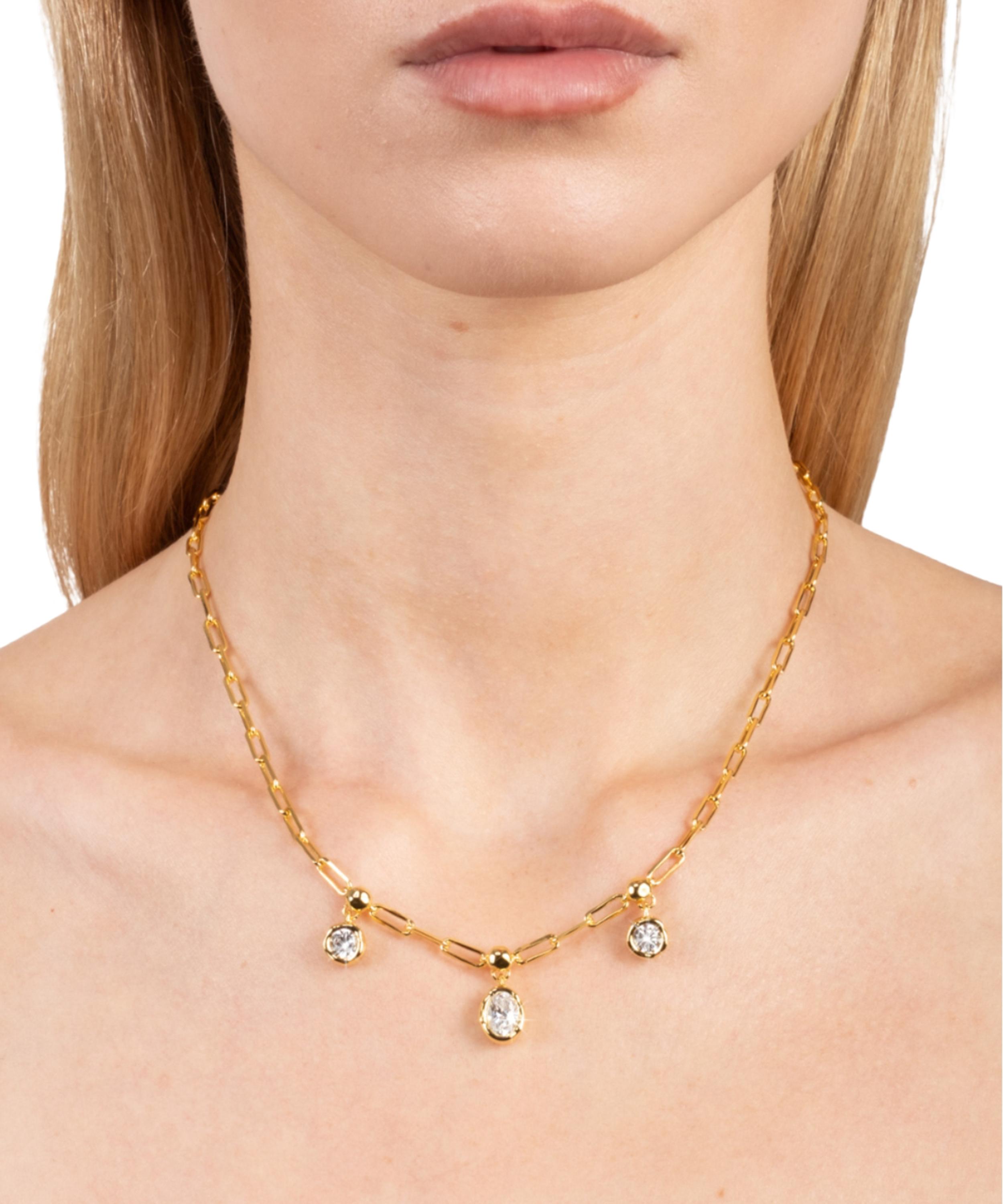 Alexis Bittar - 14ct Gold-Plated Asterales Petite Triple Cubic Zirconia Drop Necklace image number 1