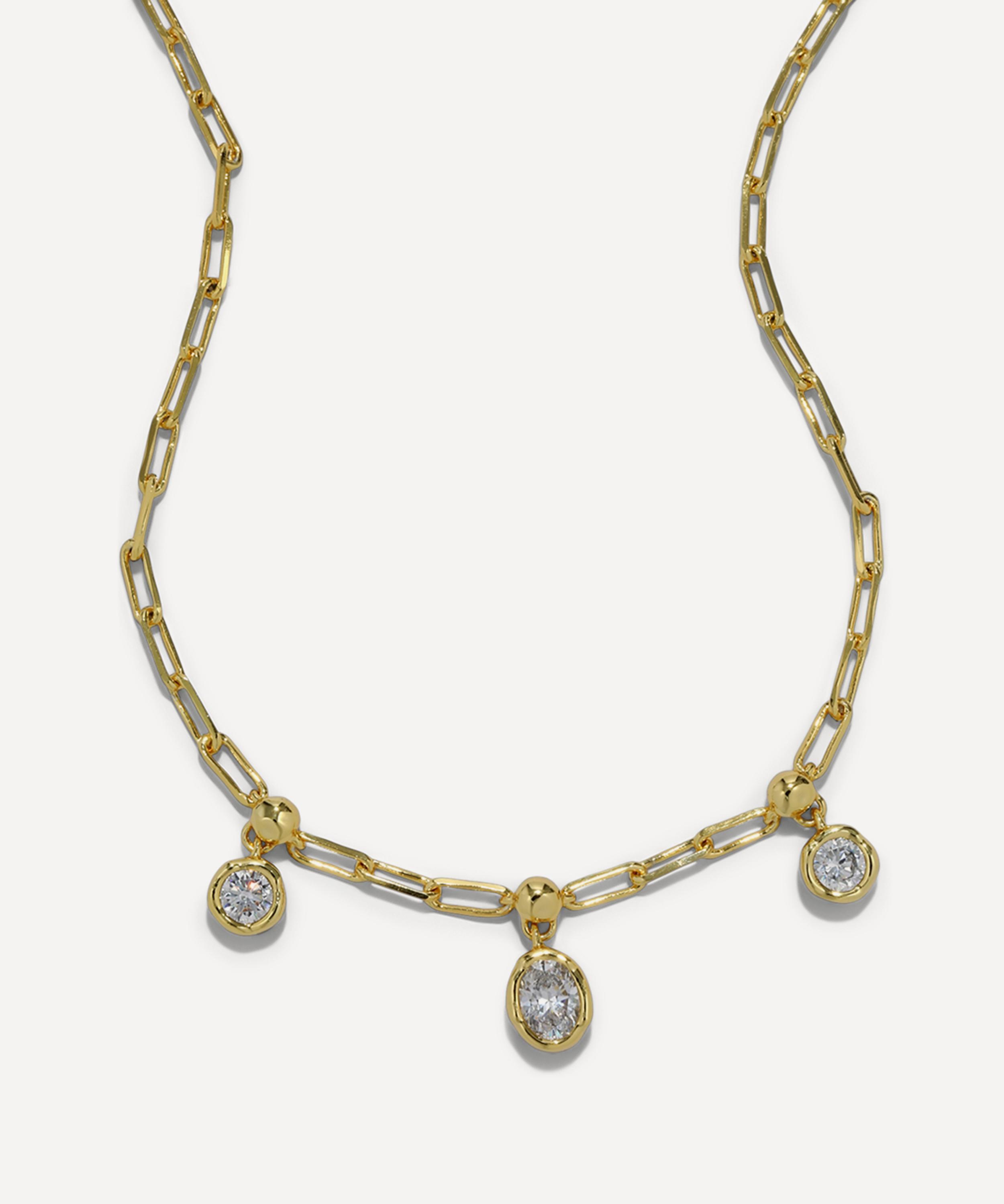 Alexis Bittar - 14ct Gold-Plated Asterales Petite Triple Cubic Zirconia Drop Necklace image number 2