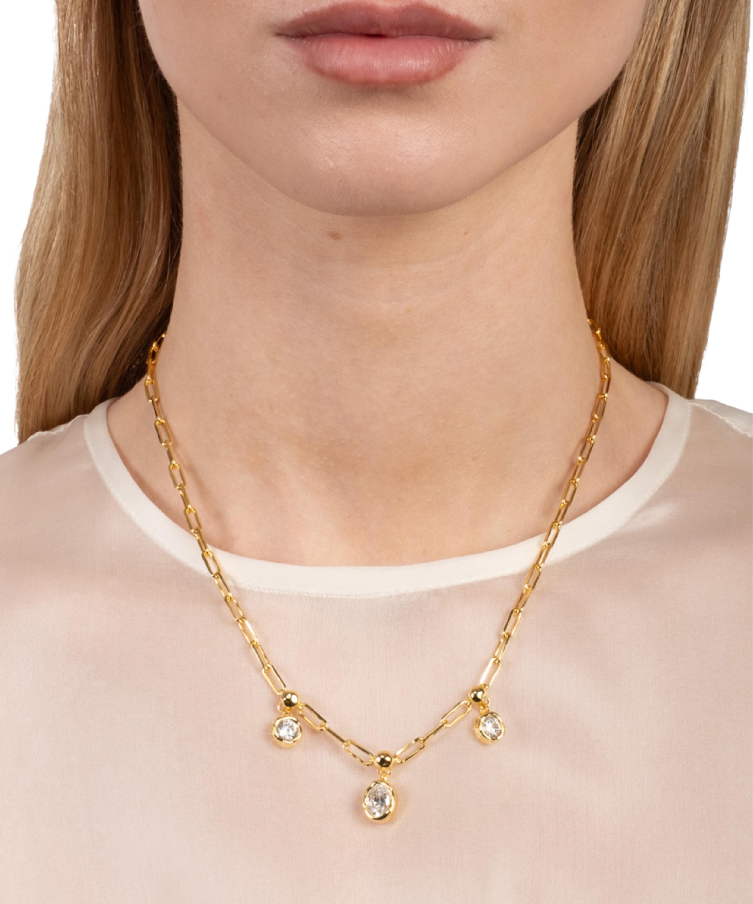 Alexis Bittar - 14ct Gold-Plated Asterales Petite Triple Cubic Zirconia Drop Necklace image number 3