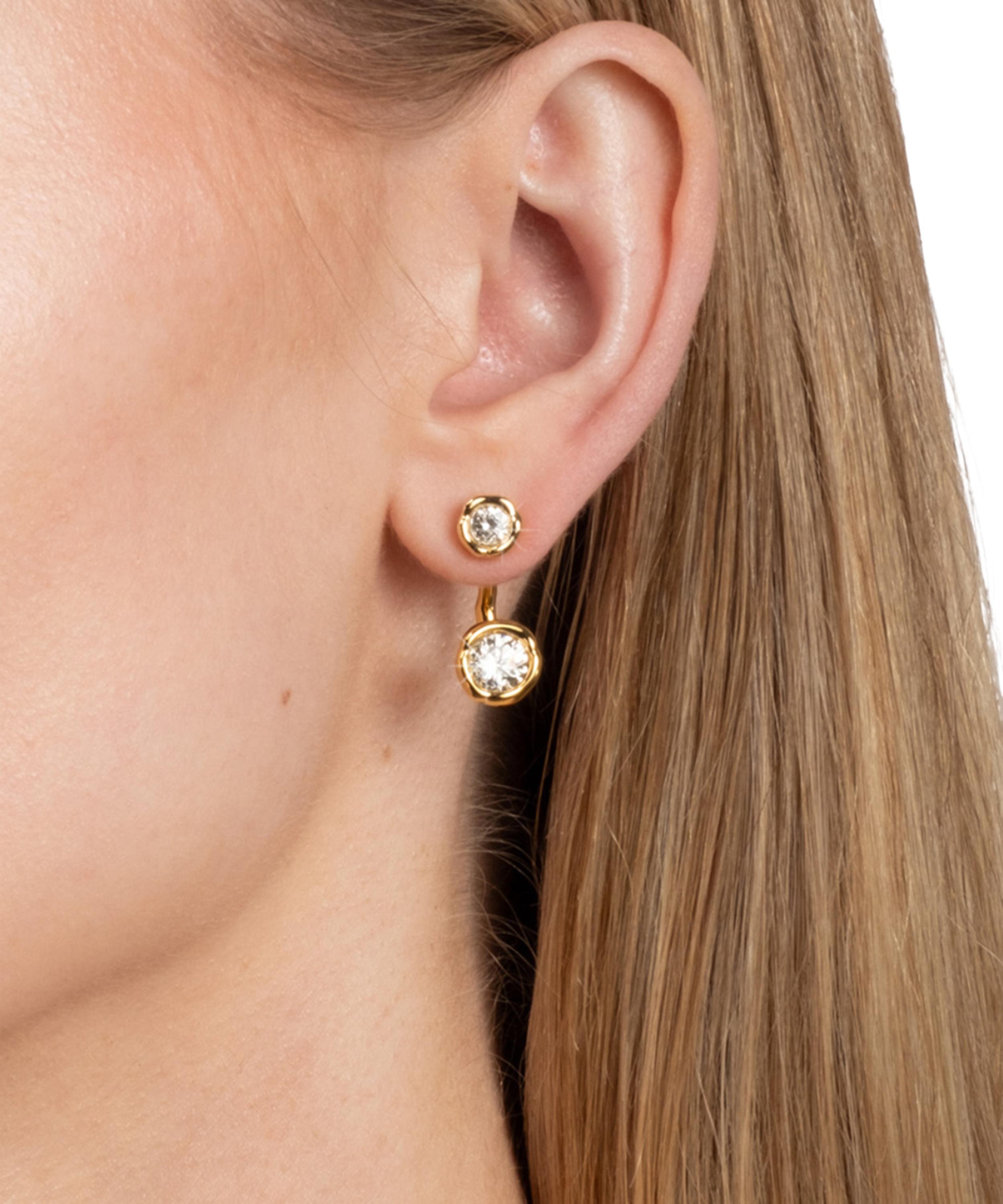 Alexis Bittar - 14ct Gold-Plated Asterales Molten Cubic Zirconia Front-Back Earrings image number 1