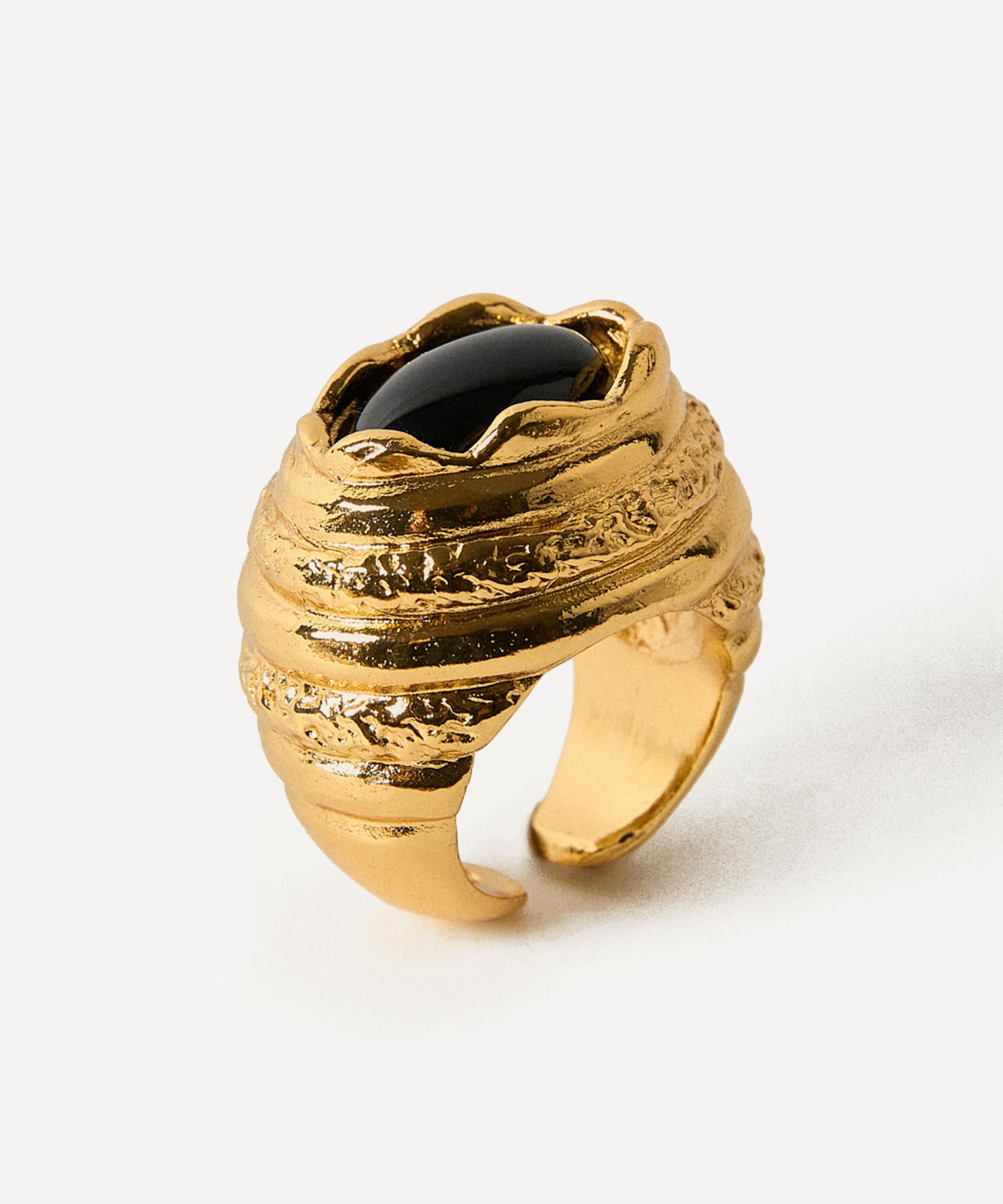 Paola Sighinolfi - 14ct Gold-Plated Amanda Ring Black image number 0
