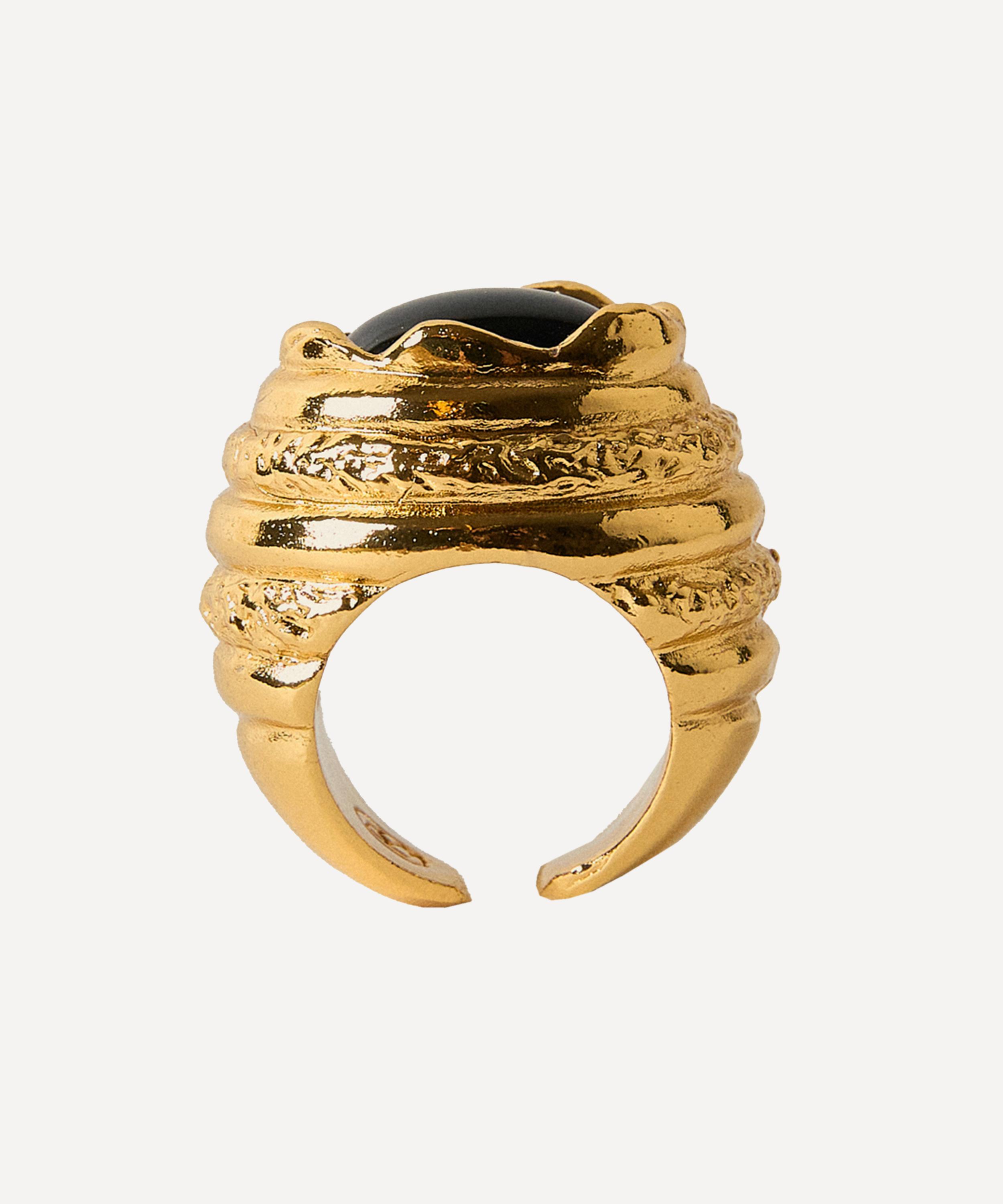 Paola Sighinolfi - 14ct Gold-Plated Amanda Ring Black image number 3