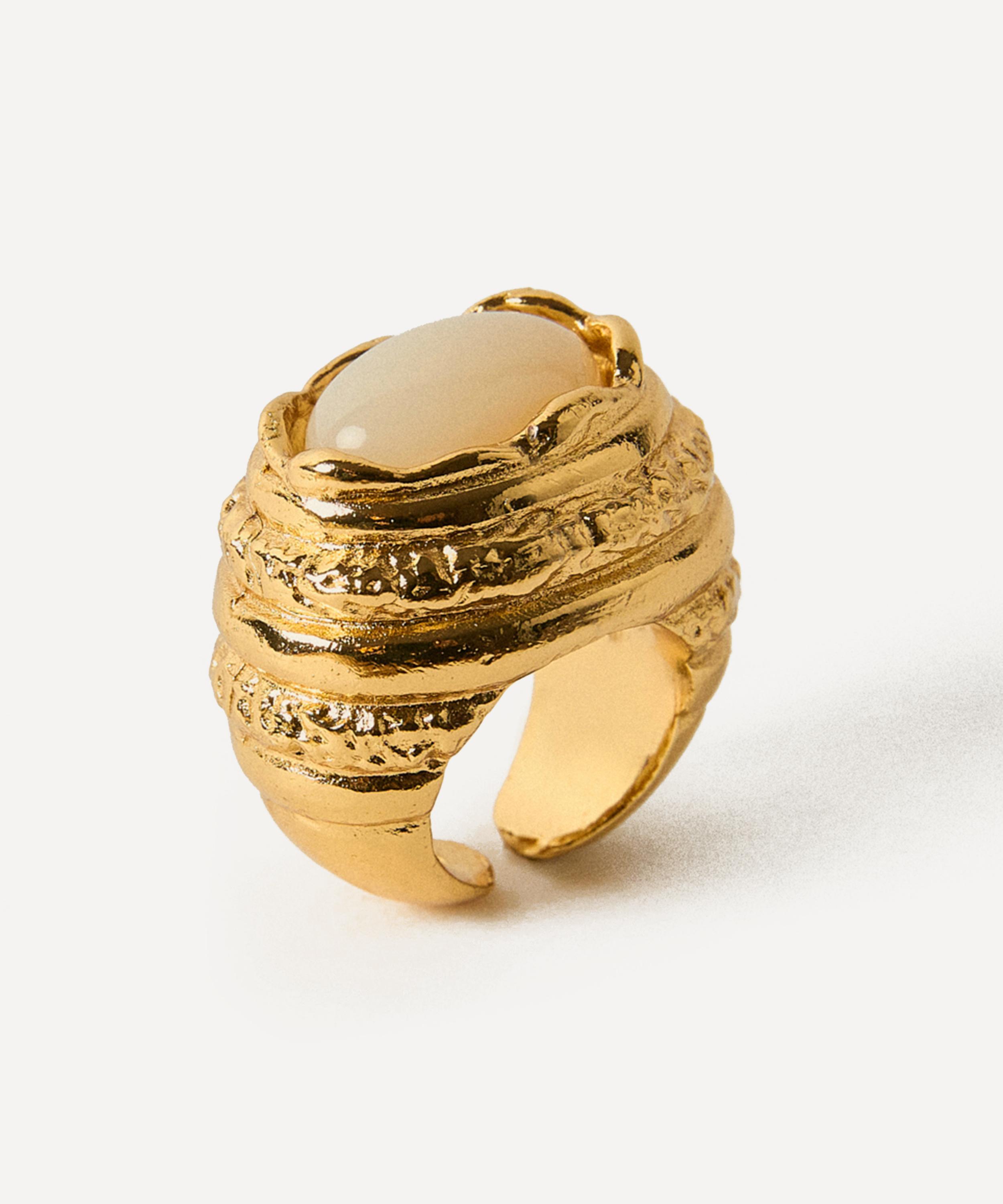 Paola Sighinolfi - 14ct Gold-Plated Small Amanda Ring White image number 0