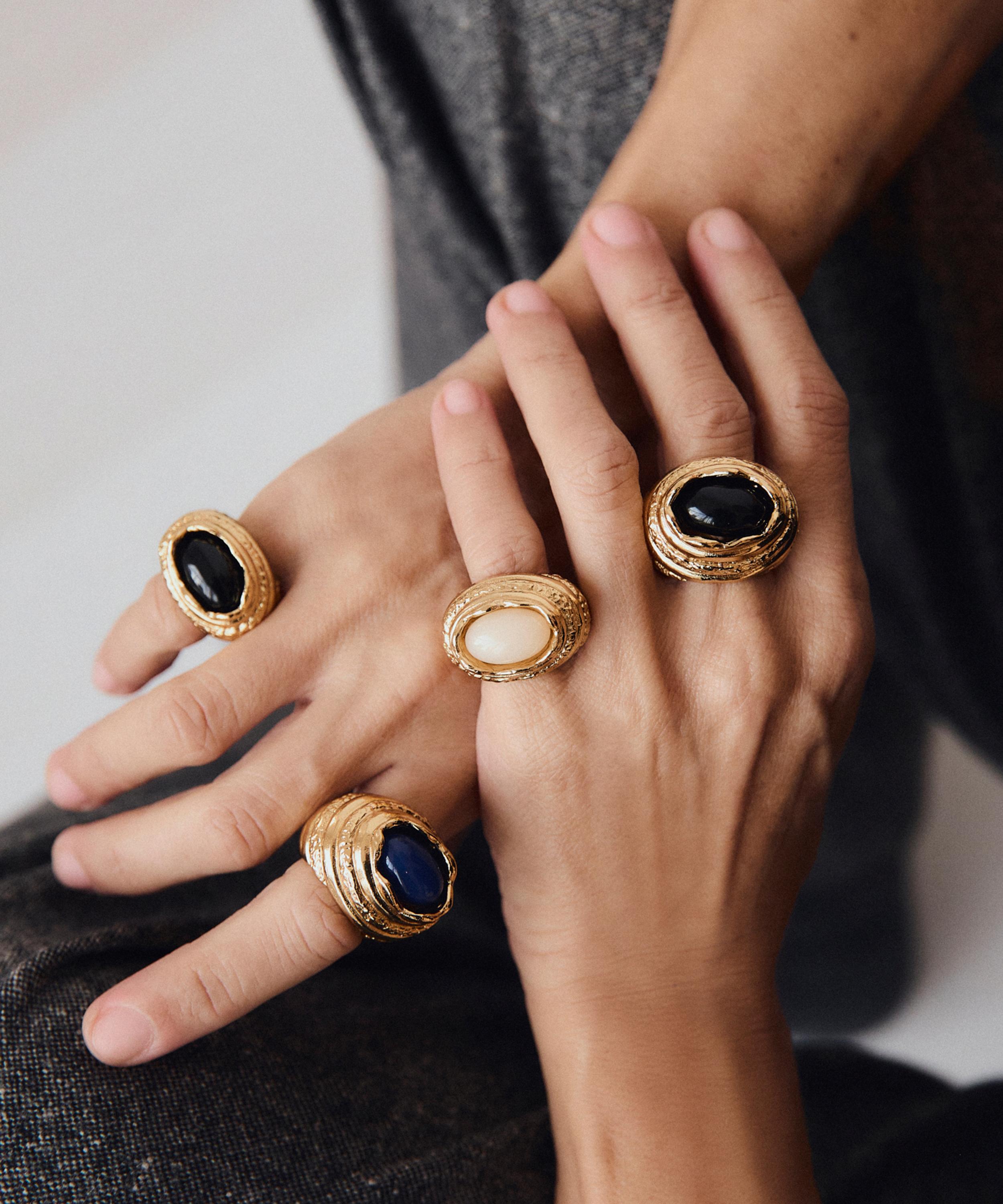 Paola Sighinolfi - 14ct Gold-Plated Small Amanda Ring White image number 1