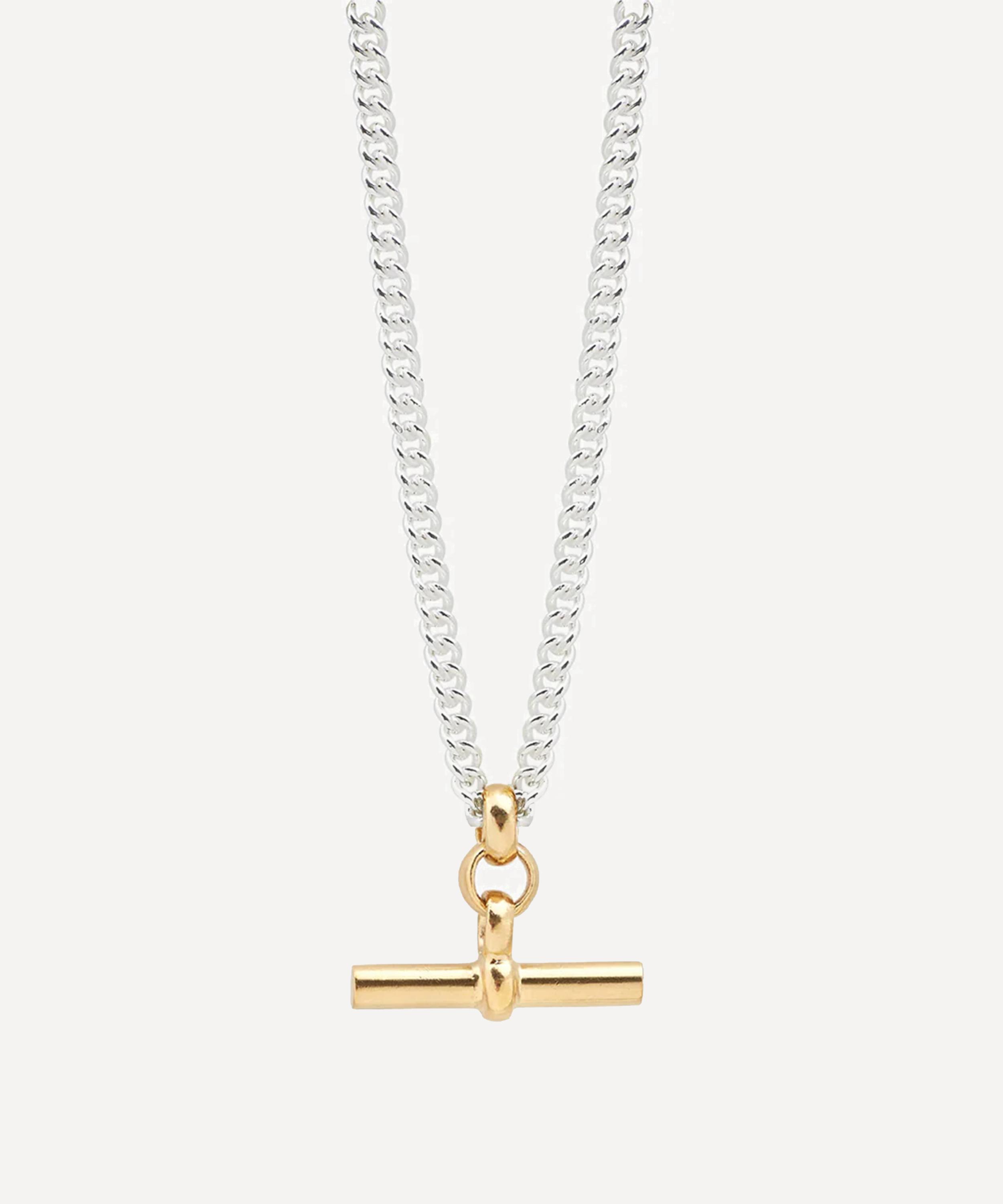 Tilly Sveaas - Mixed Metal T-Bar Curb Link Chain Necklace image number 0