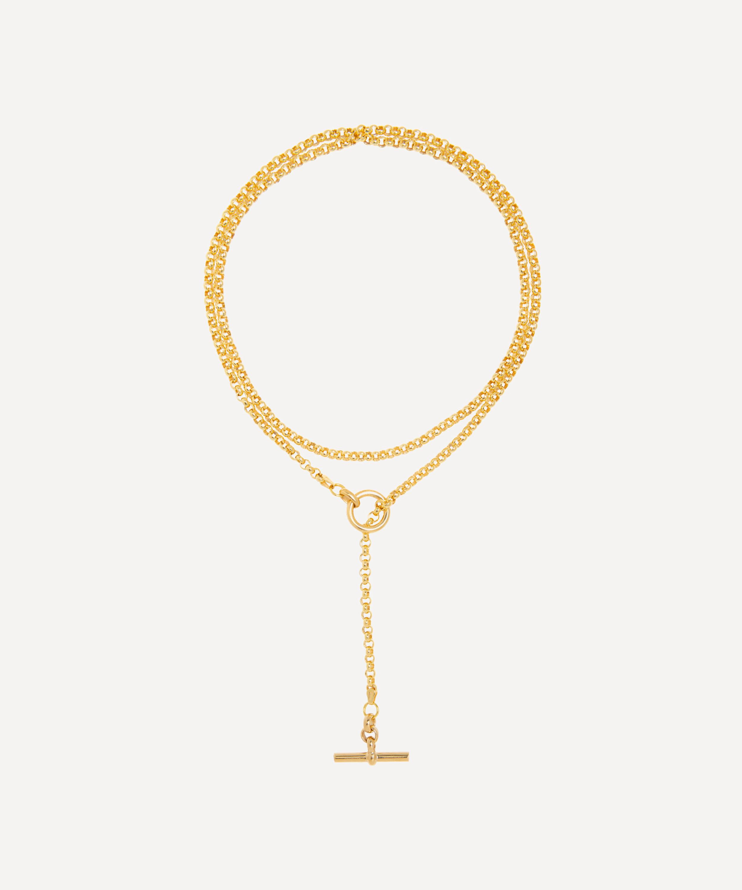 Tilly Sveaas - Gold-Plated Lariat T-Bar on Belcher Chain Necklace image number 0