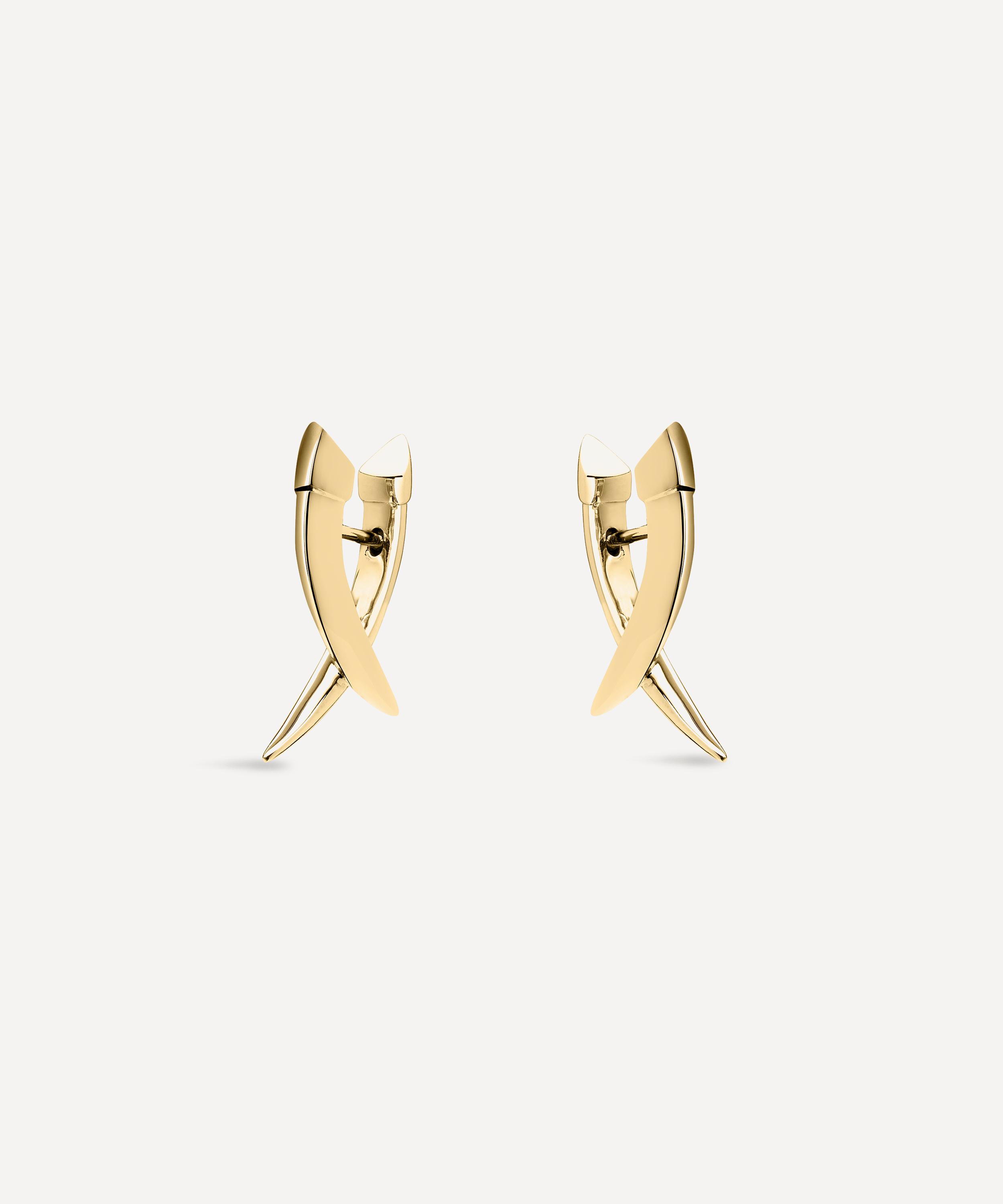 Shaun Leane 18ct Gold Vermeil Sabre Mini Crossover Earrings | Liberty