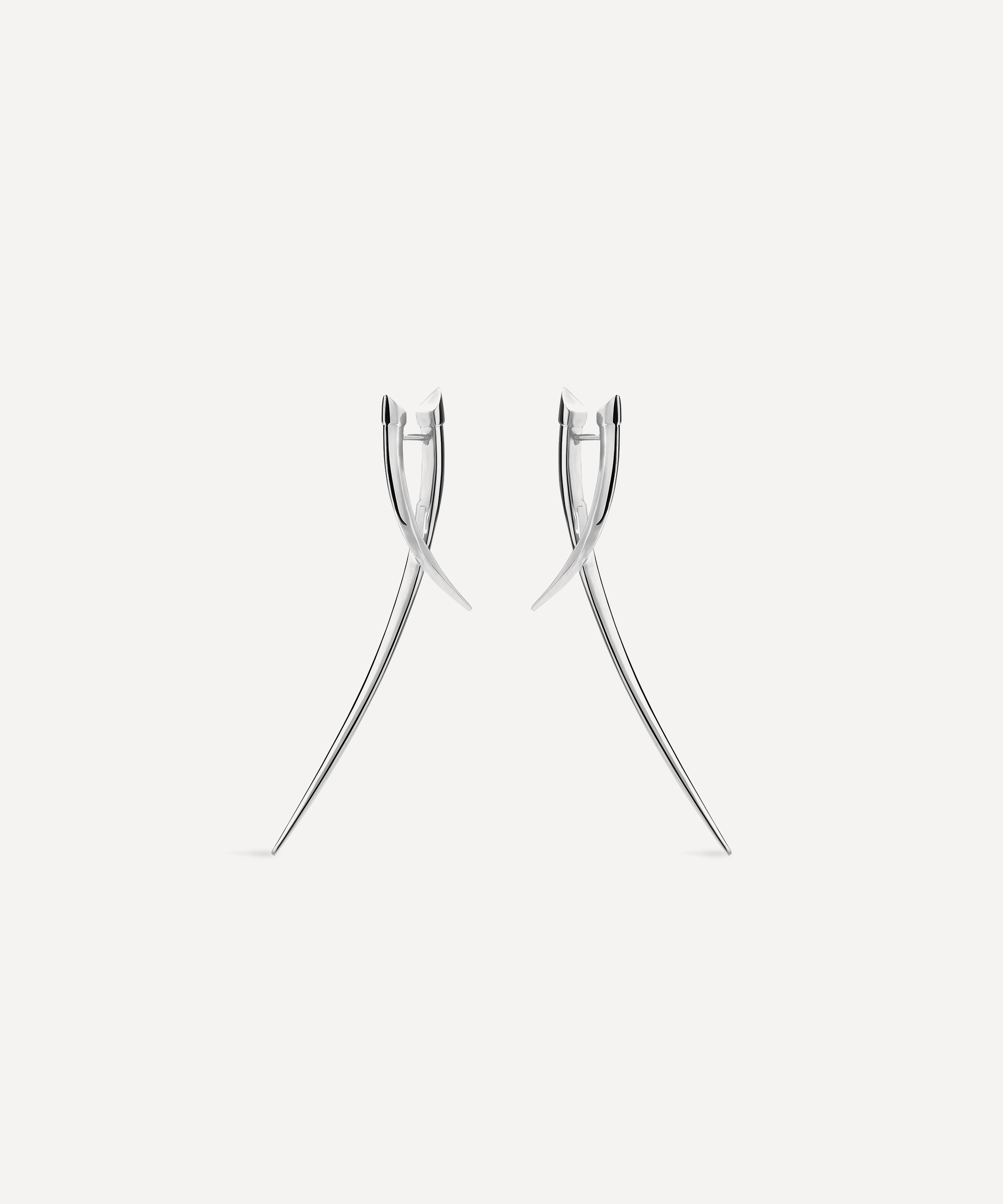Shaun Leane - Sterling Silver Sabre Statement Crossover Earrings image number 0