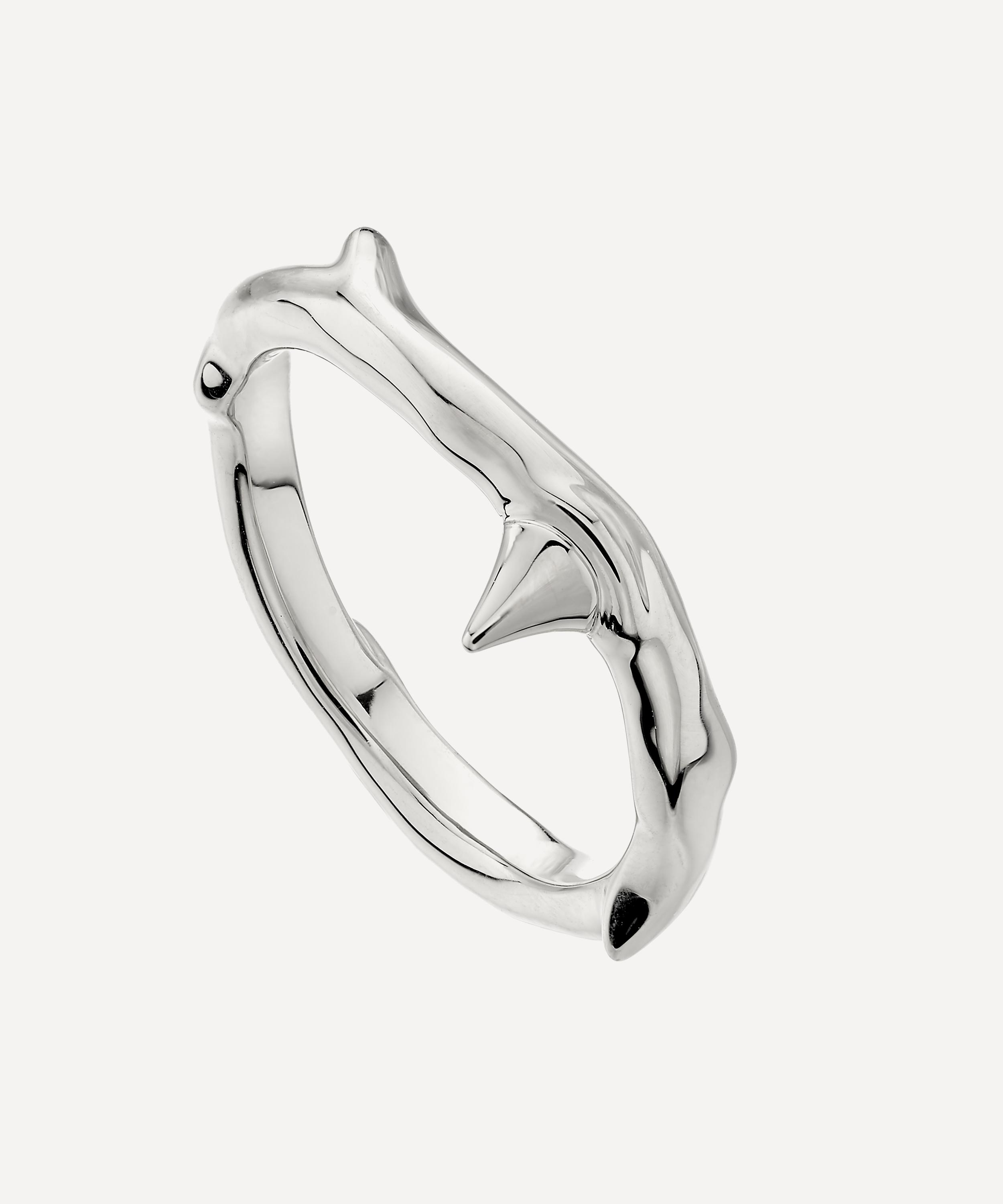 Shaun Leane - Sterling Silver Rose Thorn Band Ring image number 2