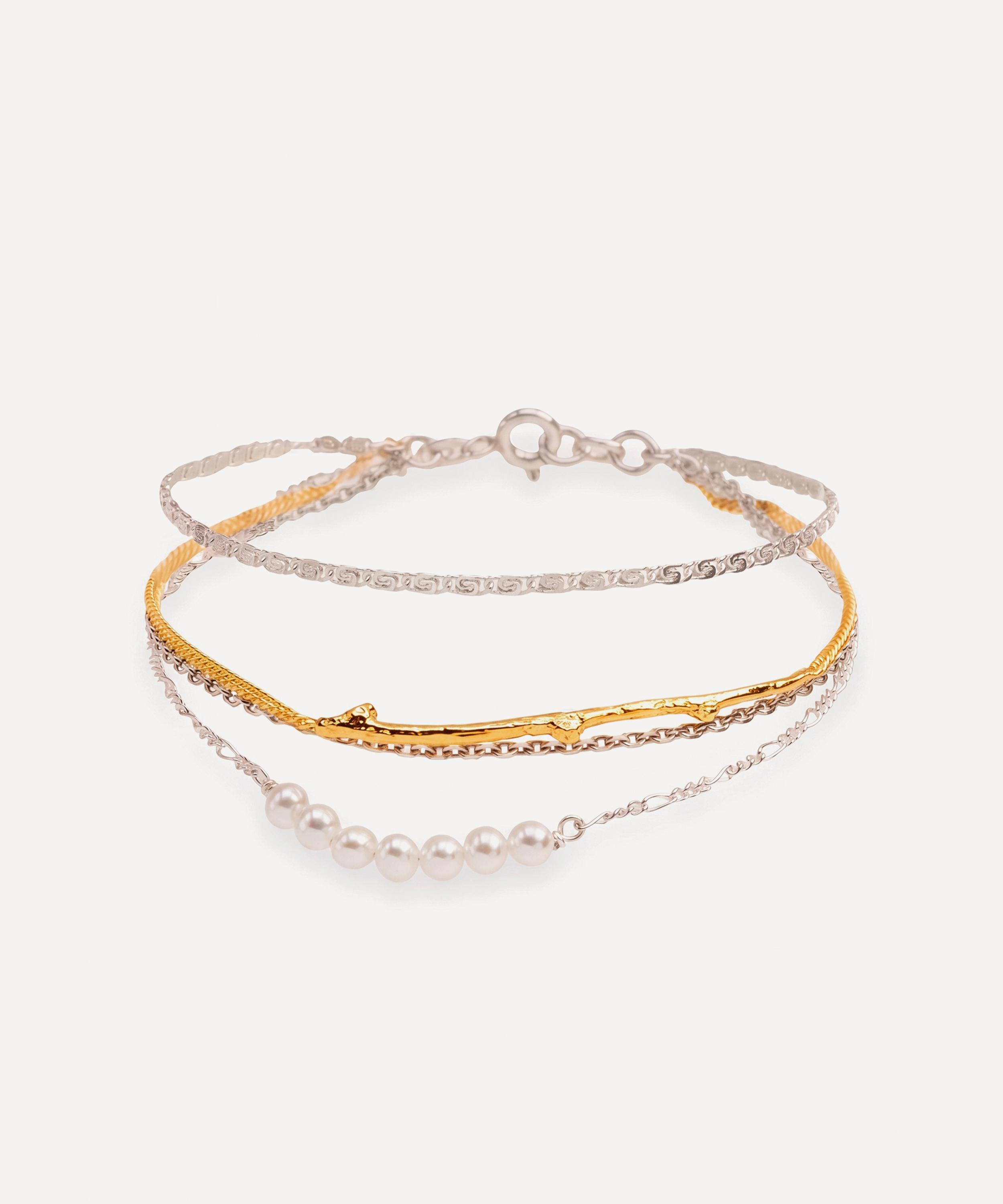 Wouters & Hendrix - Gold-Plated Silver Branch and Pearl Bracelet image number 0
