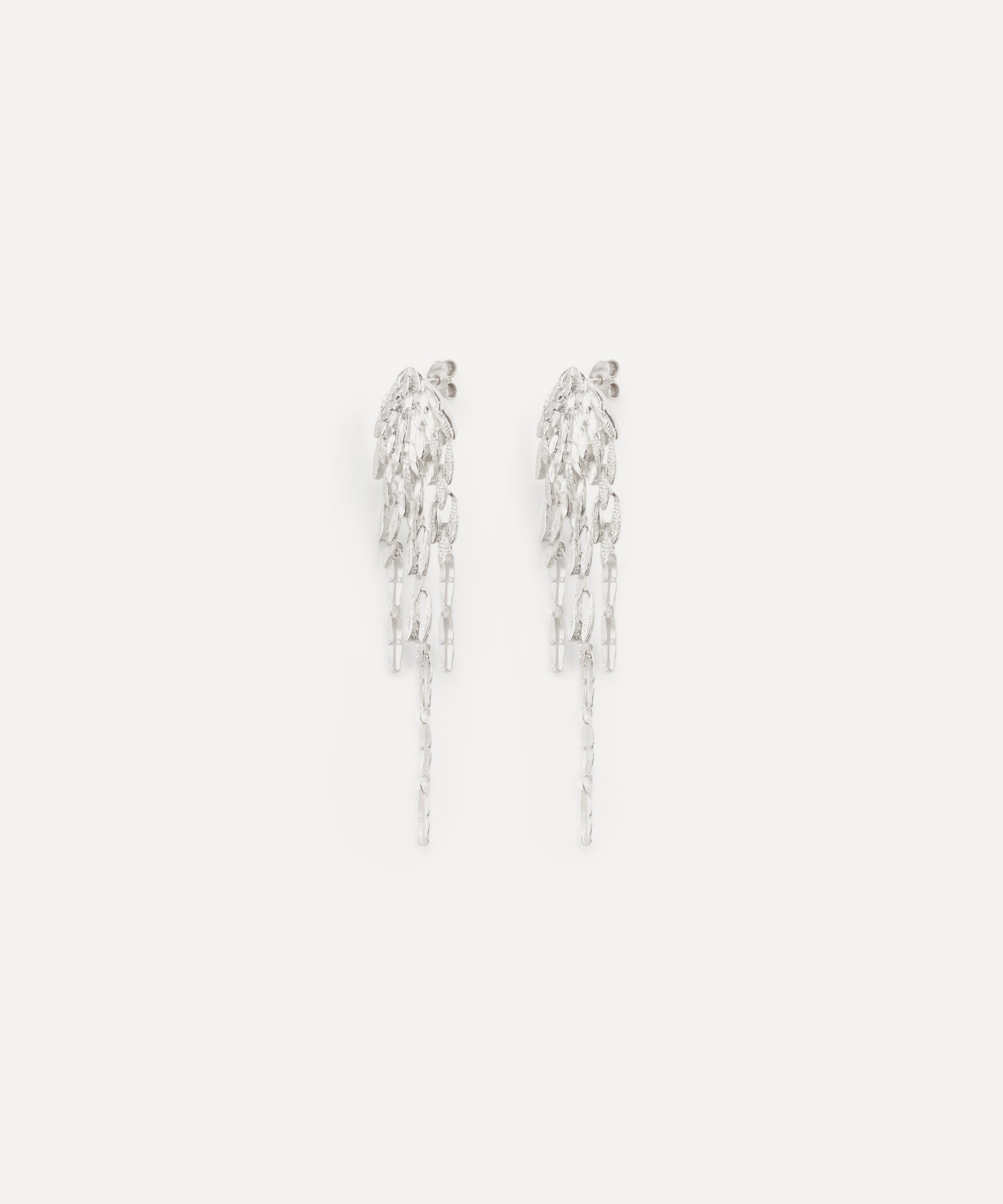 Wouters & Hendrix - Silver Dangling Leaf Stud Earrings image number 3