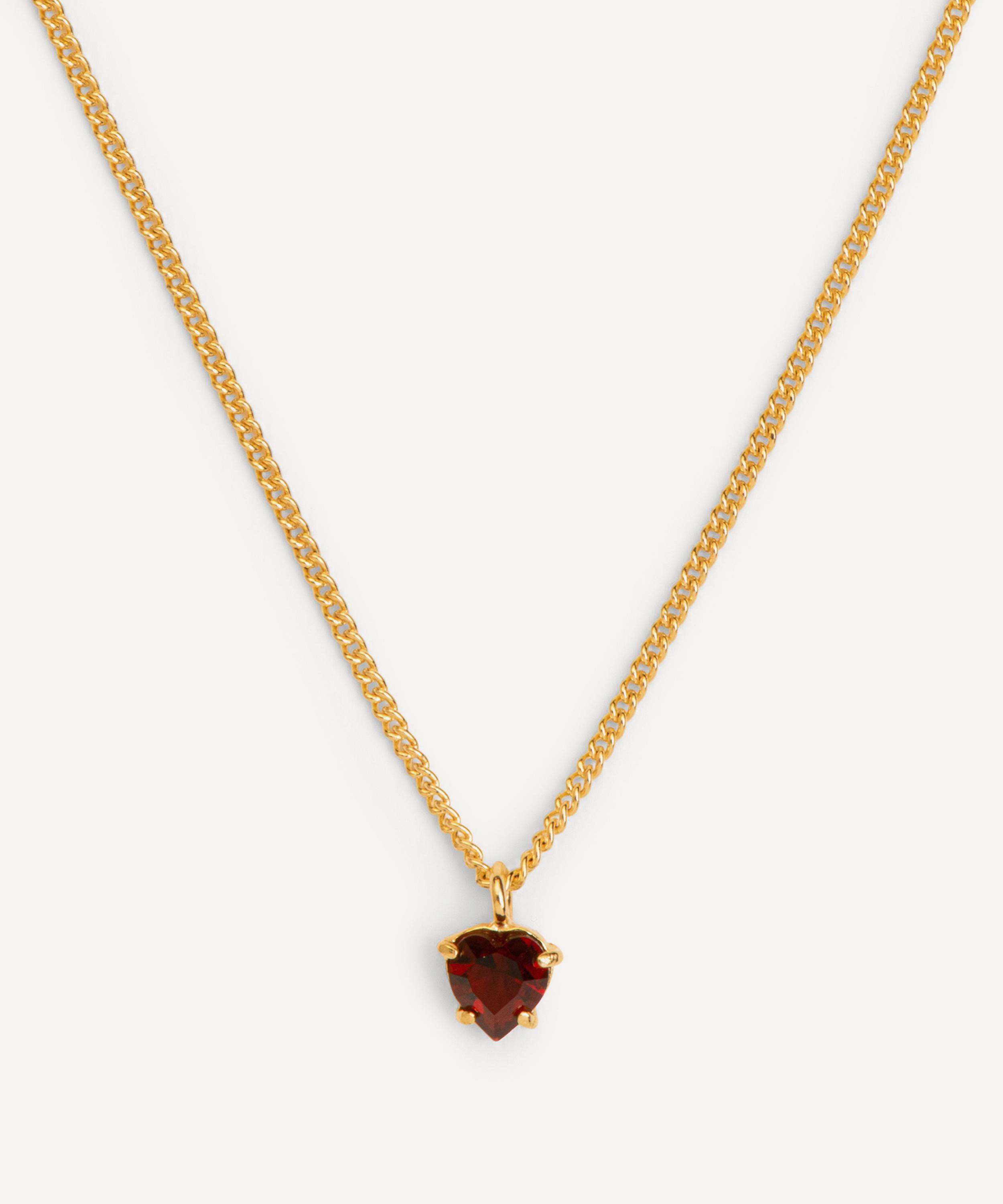 Wouters & Hendrix - Gold-Plated Silver Heart Garnet Necklace image number 0