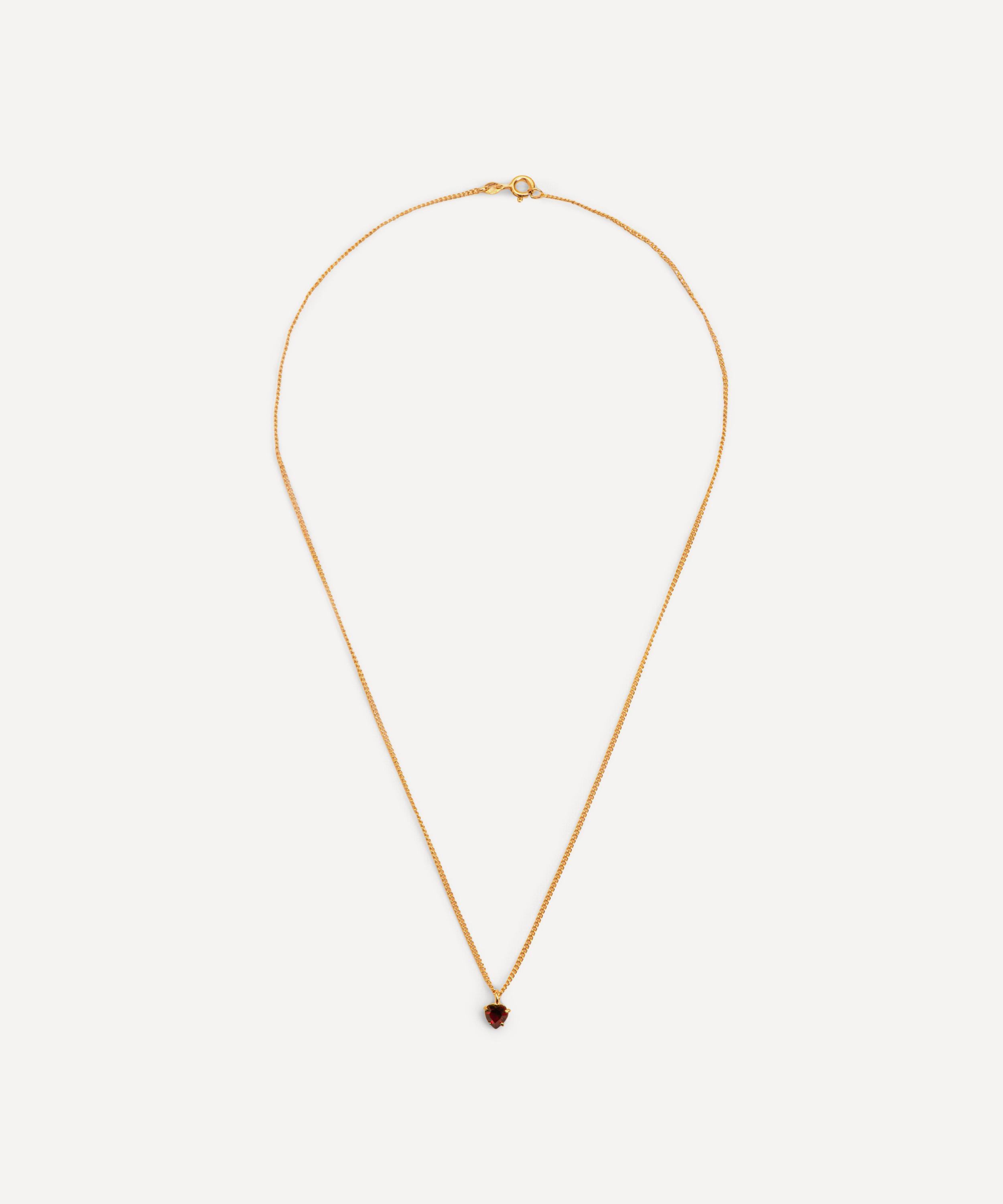 Wouters & Hendrix - Gold-Plated Silver Heart Garnet Necklace image number 3