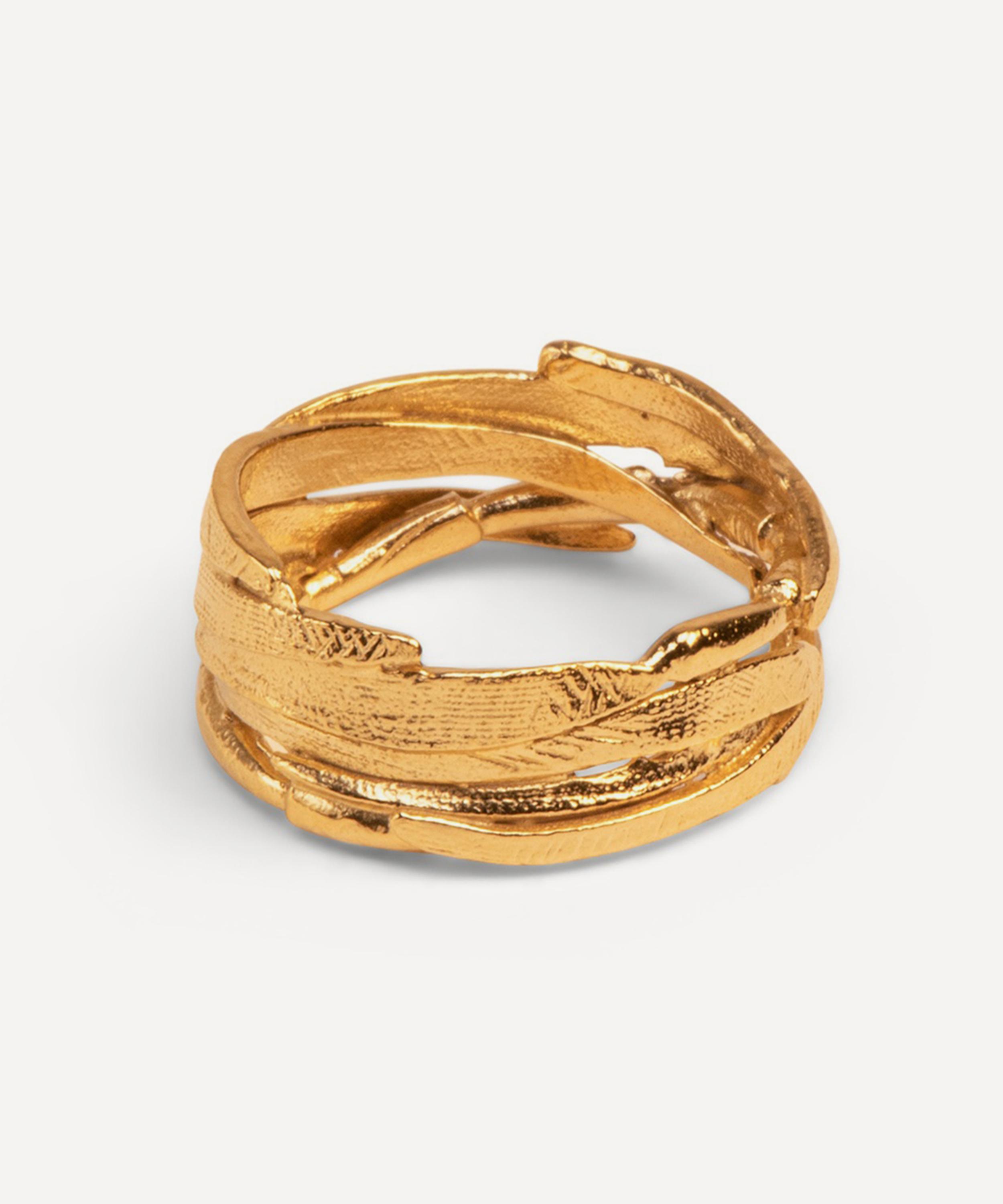 Wouters & Hendrix - Gold-Plated Silver Leaf Ring image number 0