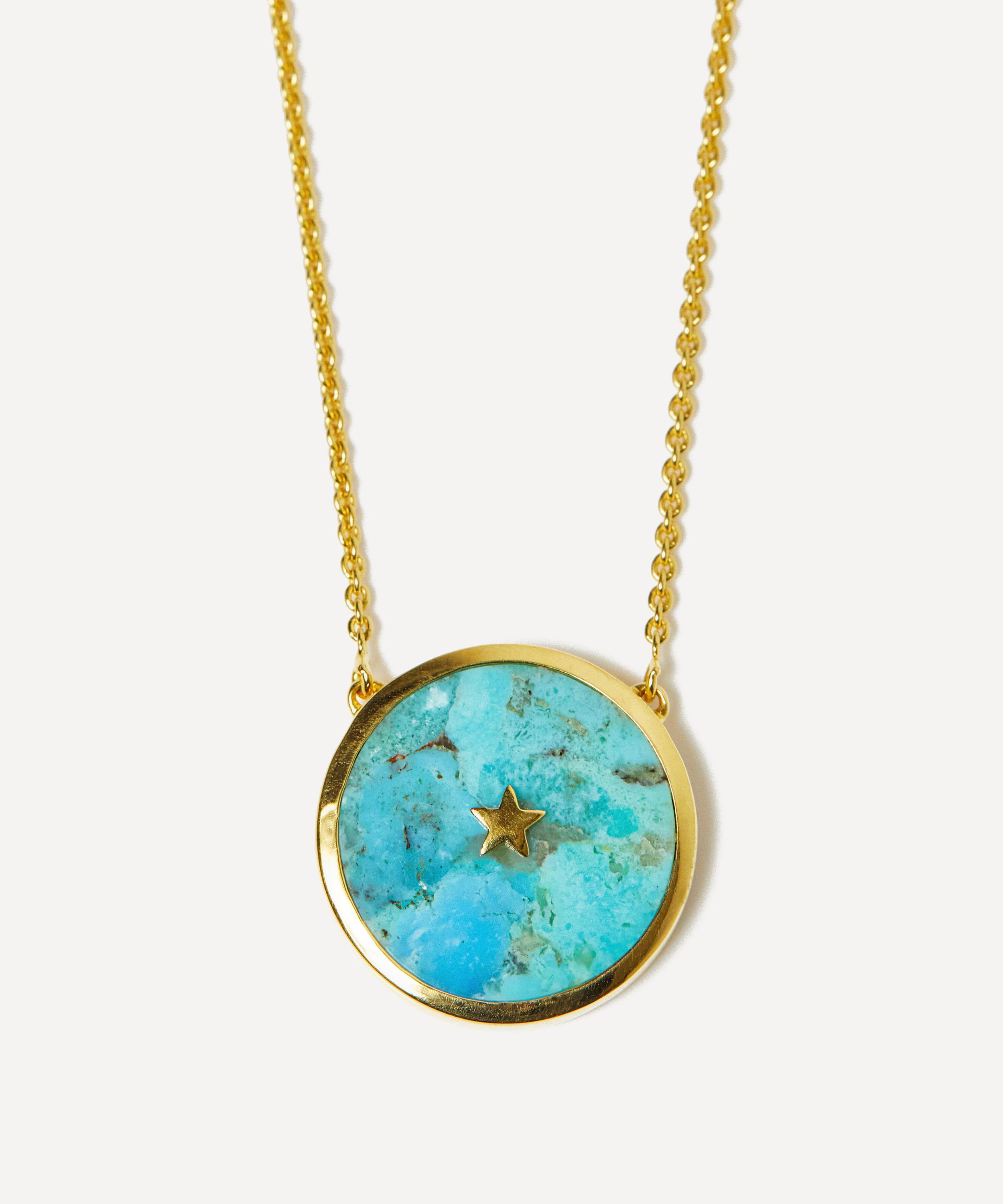 Carrie Elizabeth - 14ct Gold Night Sky Turquoise Necklace image number 0